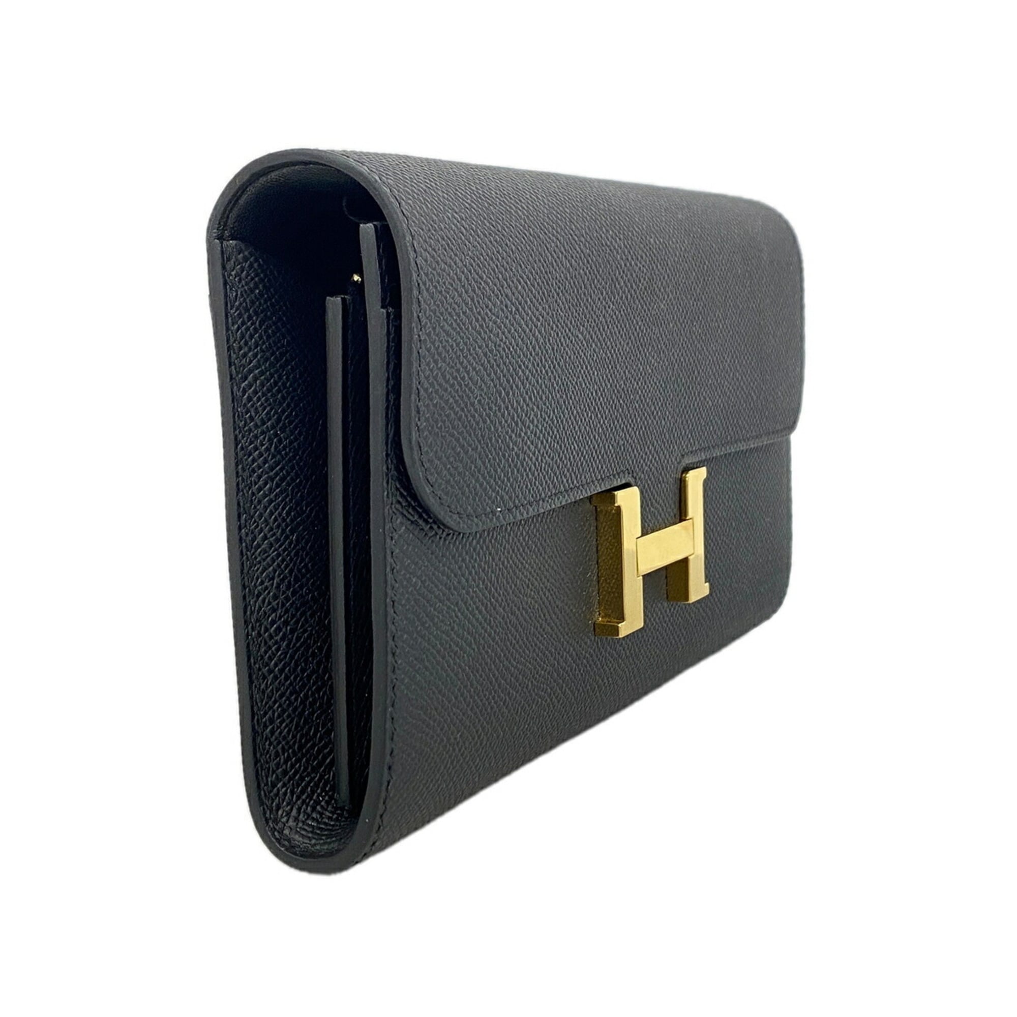 Hermes Black Leather Chain/Shoulder Wallet (Pre-Owned)