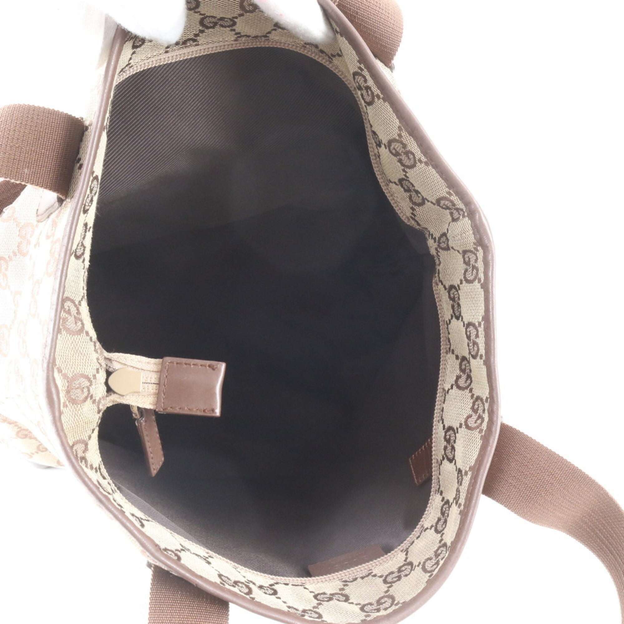 Gucci Black Brown Gg Canvas Handbag Tote Bag (Pre-Owned)