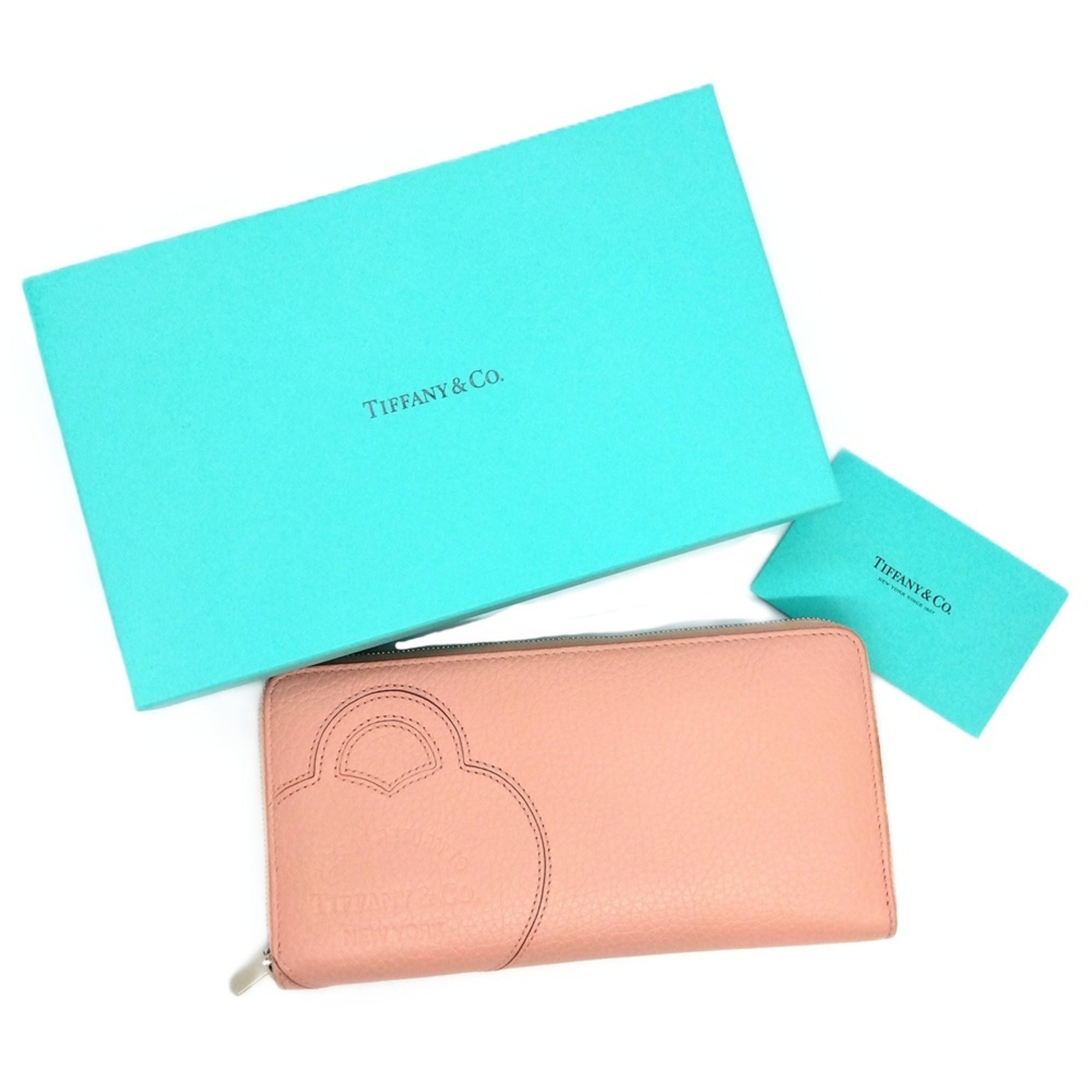 Tiffany Pink Leather Long Wallet (Bi-Fold) (Pre-Owned)