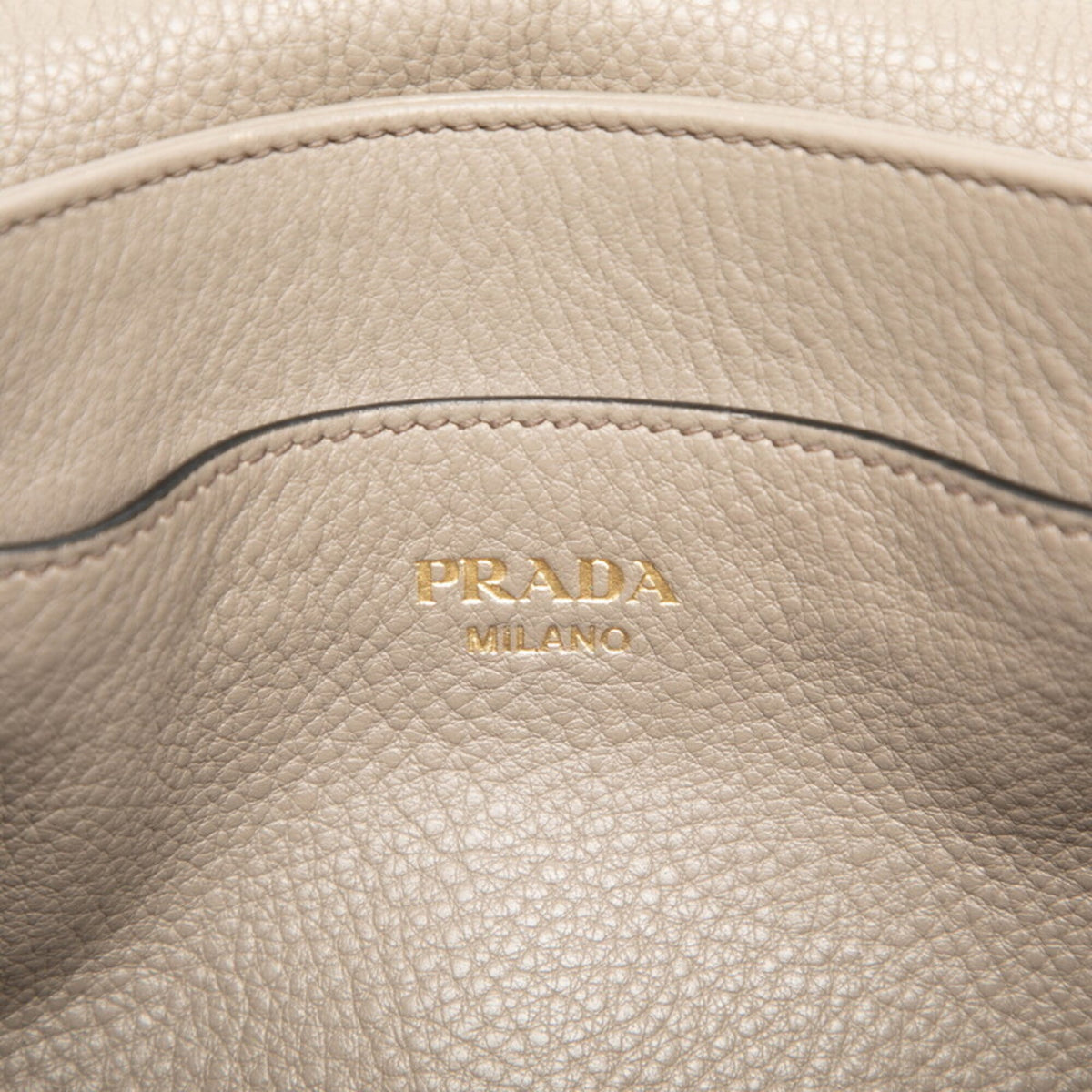 Prada Grayish Leather Shoulder Bag (Pre-Owned)