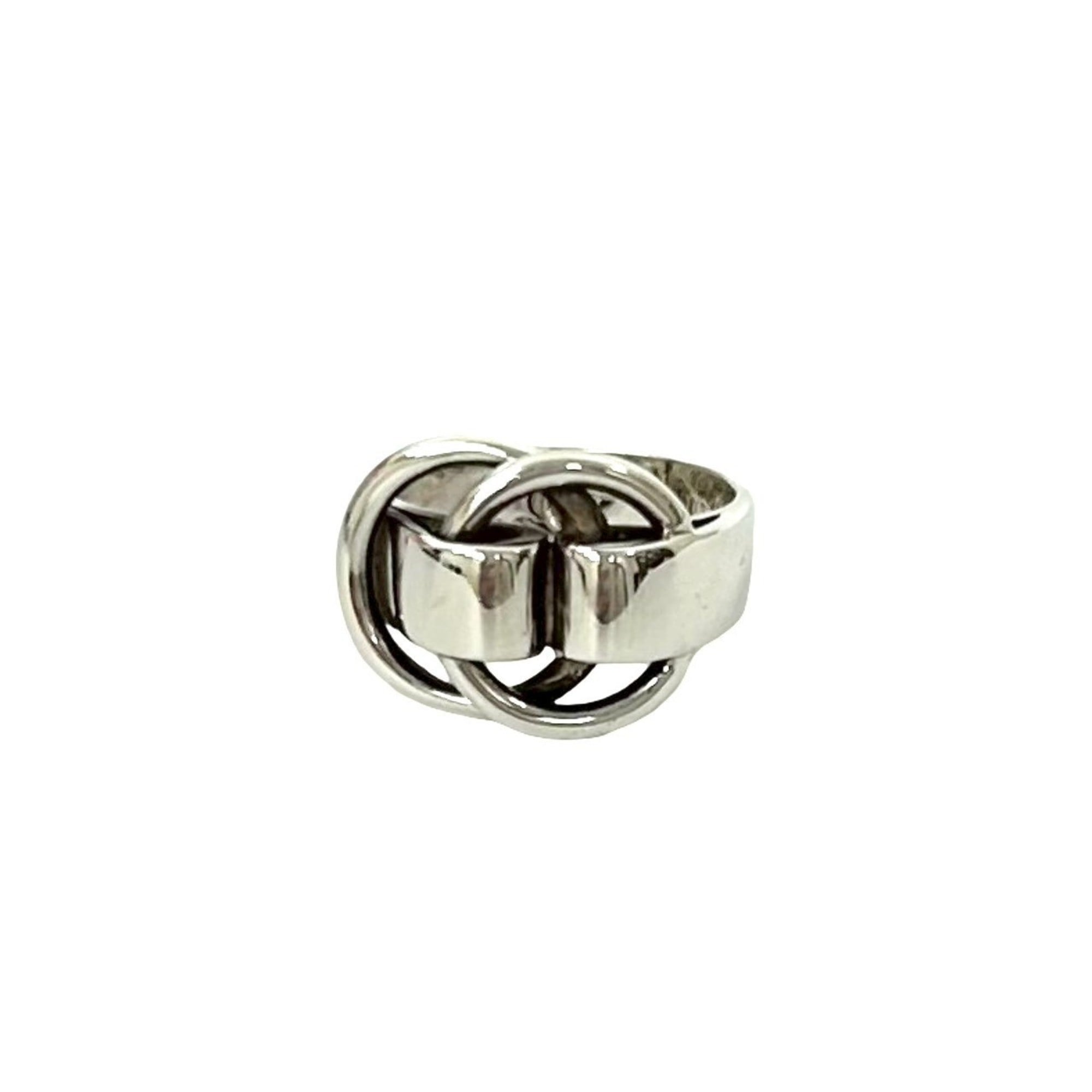 Hermes Silver Silver 925 Band Ring (Pre-Owned)