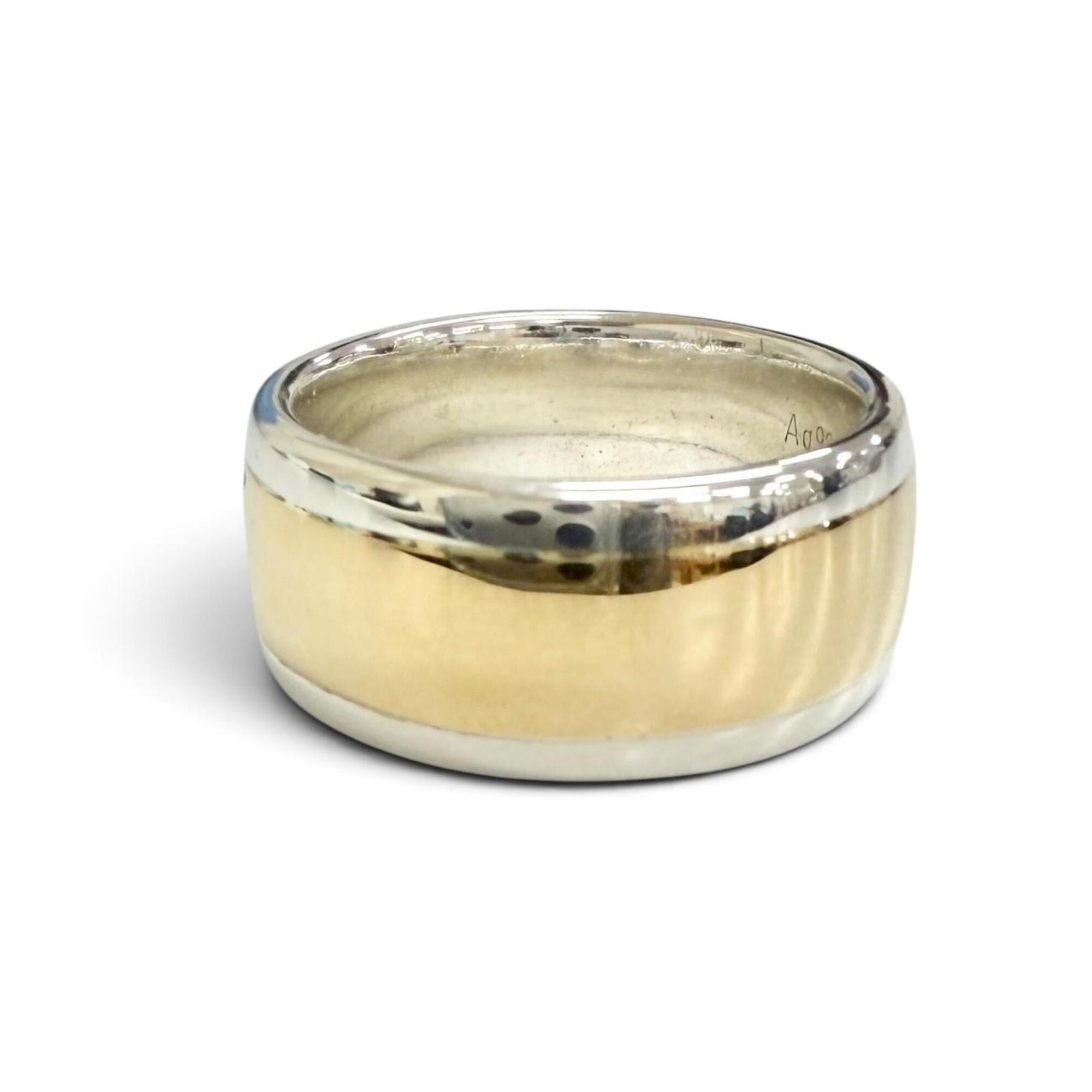 Hermes Gold Silver Gold (18K) Silver 925 Band Ring (Pre-Owned)