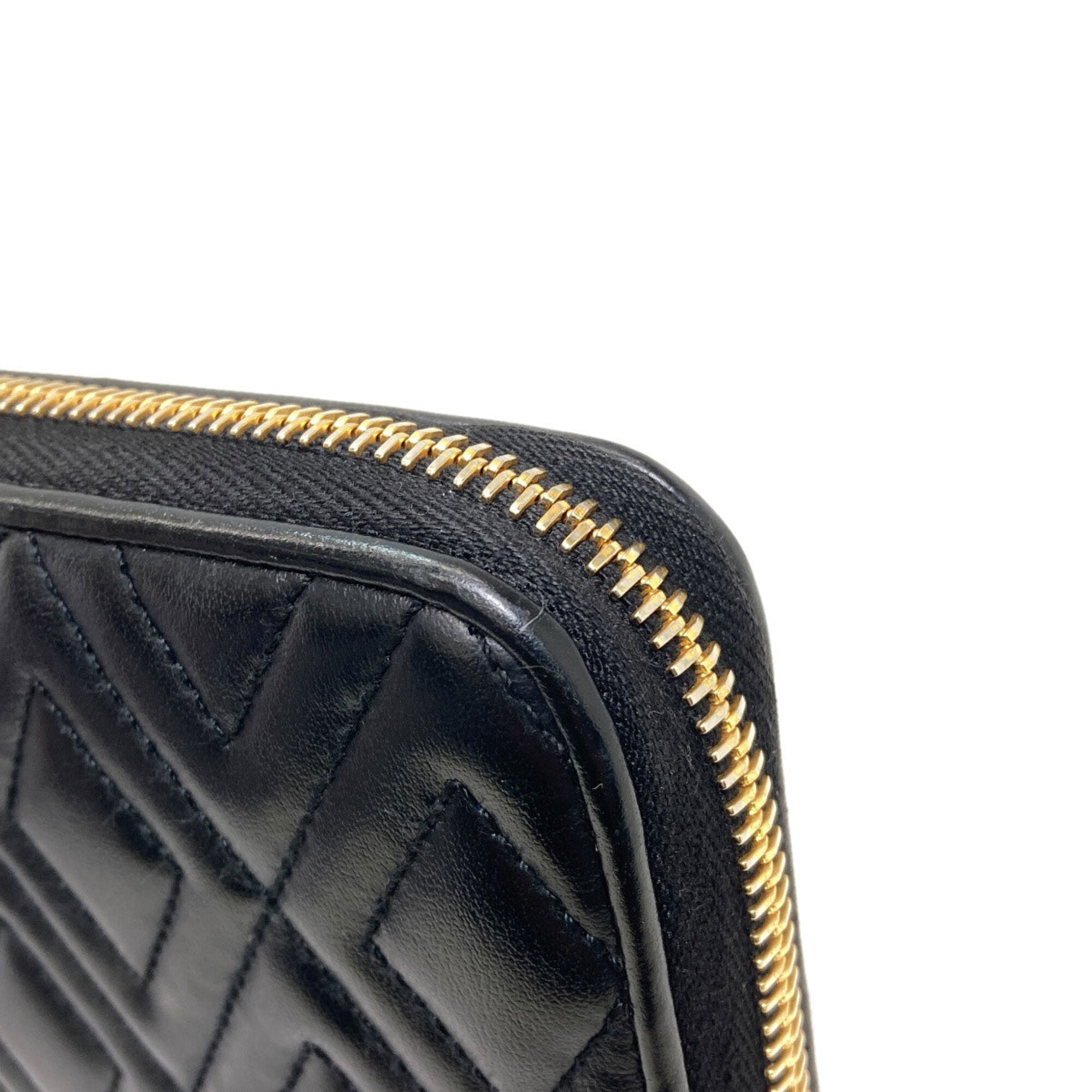 Miu Miu Black Leather Long Wallet (Bi-Fold) (Pre-Owned)