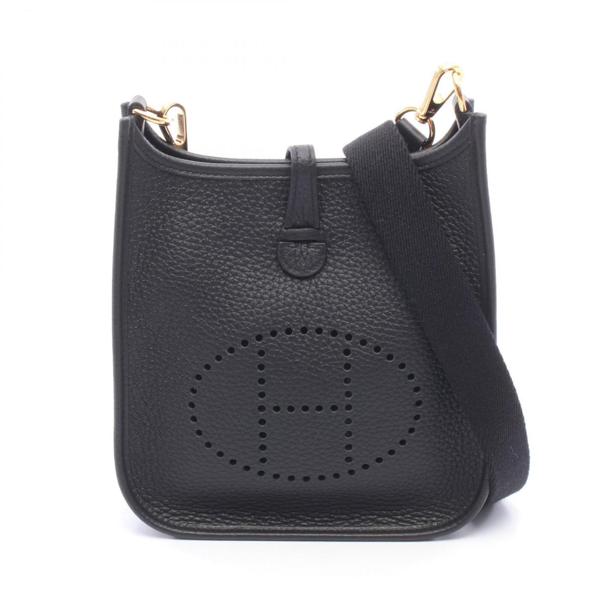 Hermes Black Taurillon Clemence Leather Shoulder Bag (Pre-Owned)