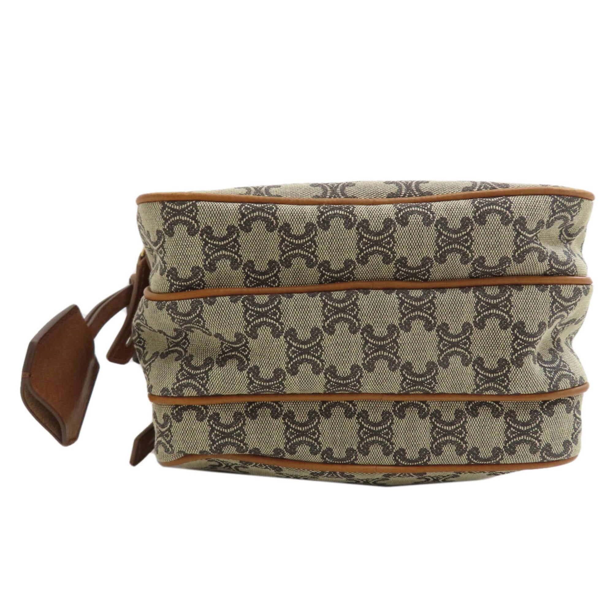 Celine Brown Canvas Shoulder Bag (Pre-Owned)
