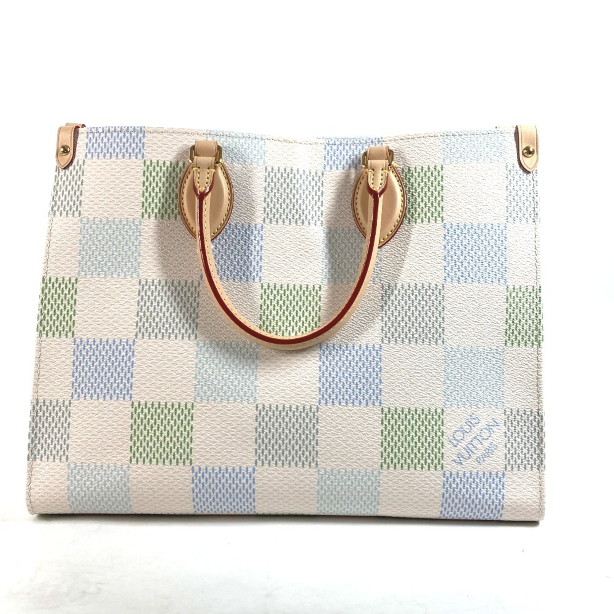 Louis Vuitton White Damier Canvas Handbag Shoulder Bag Tote Bag (Pre-Owned)
