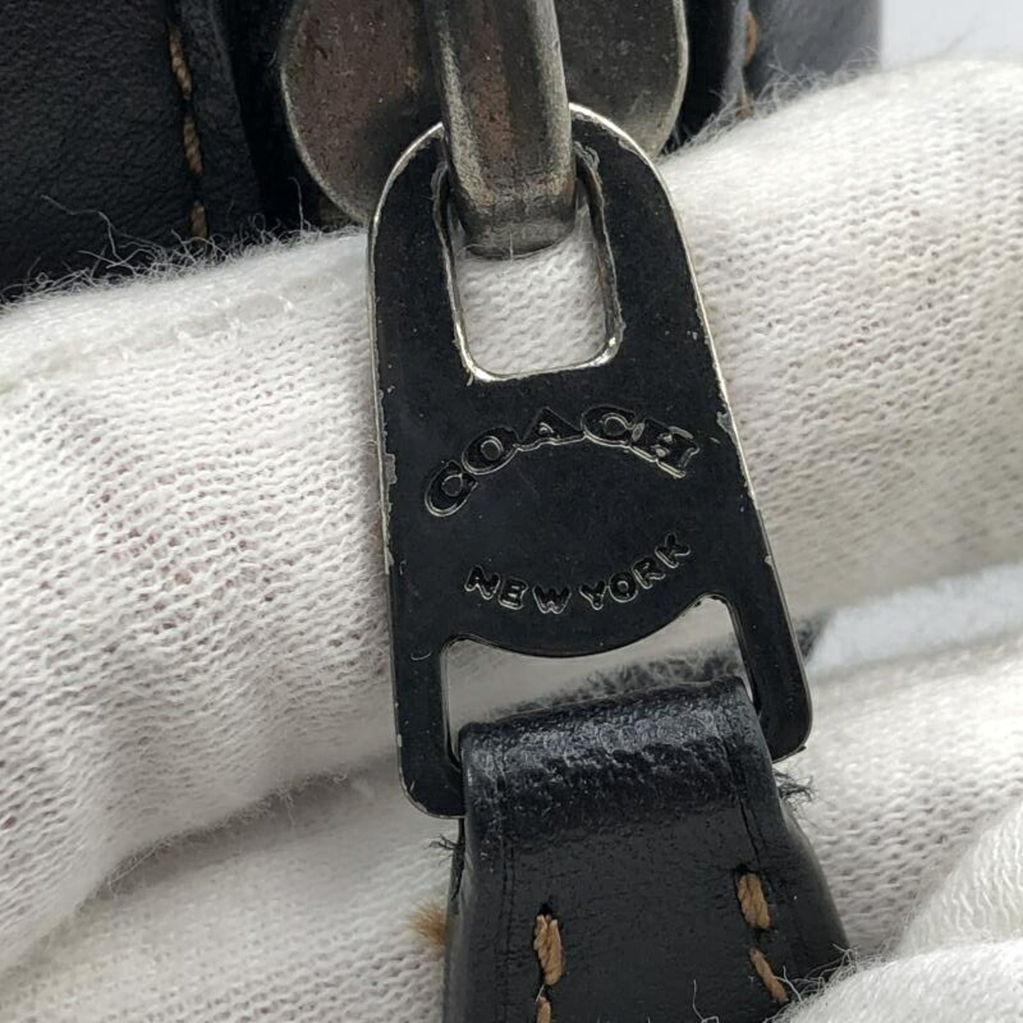 Coach Black Leather Fanny Pack Sling Bag (Pre-Owned)