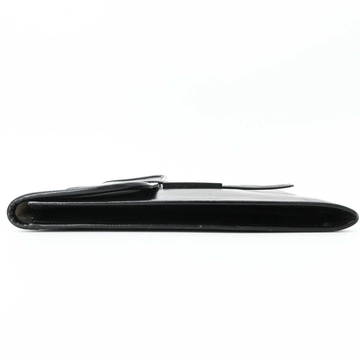 Hermes Jige Black Box Calf Leather Clutch Bag (Pre-Owned)