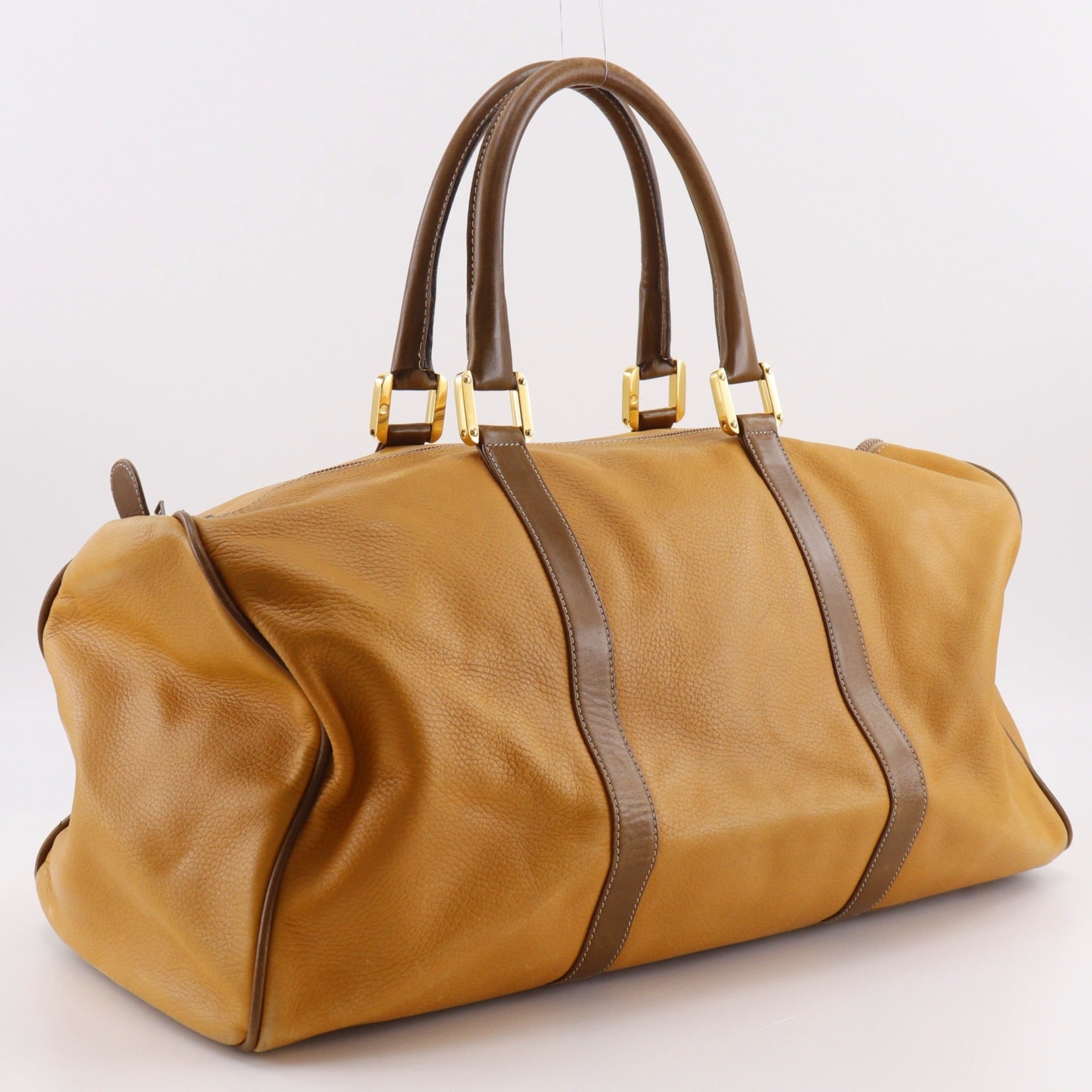 Loewe Brown Leather Boston Bag Handbag (Pre-Owned)