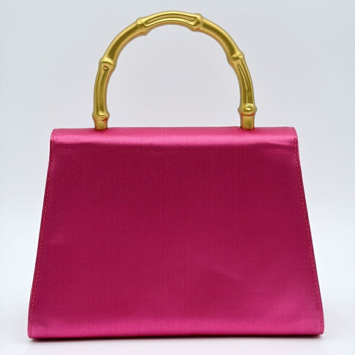 Gucci Gold Pink Bamboo Satin Handbag (Pre-Owned)