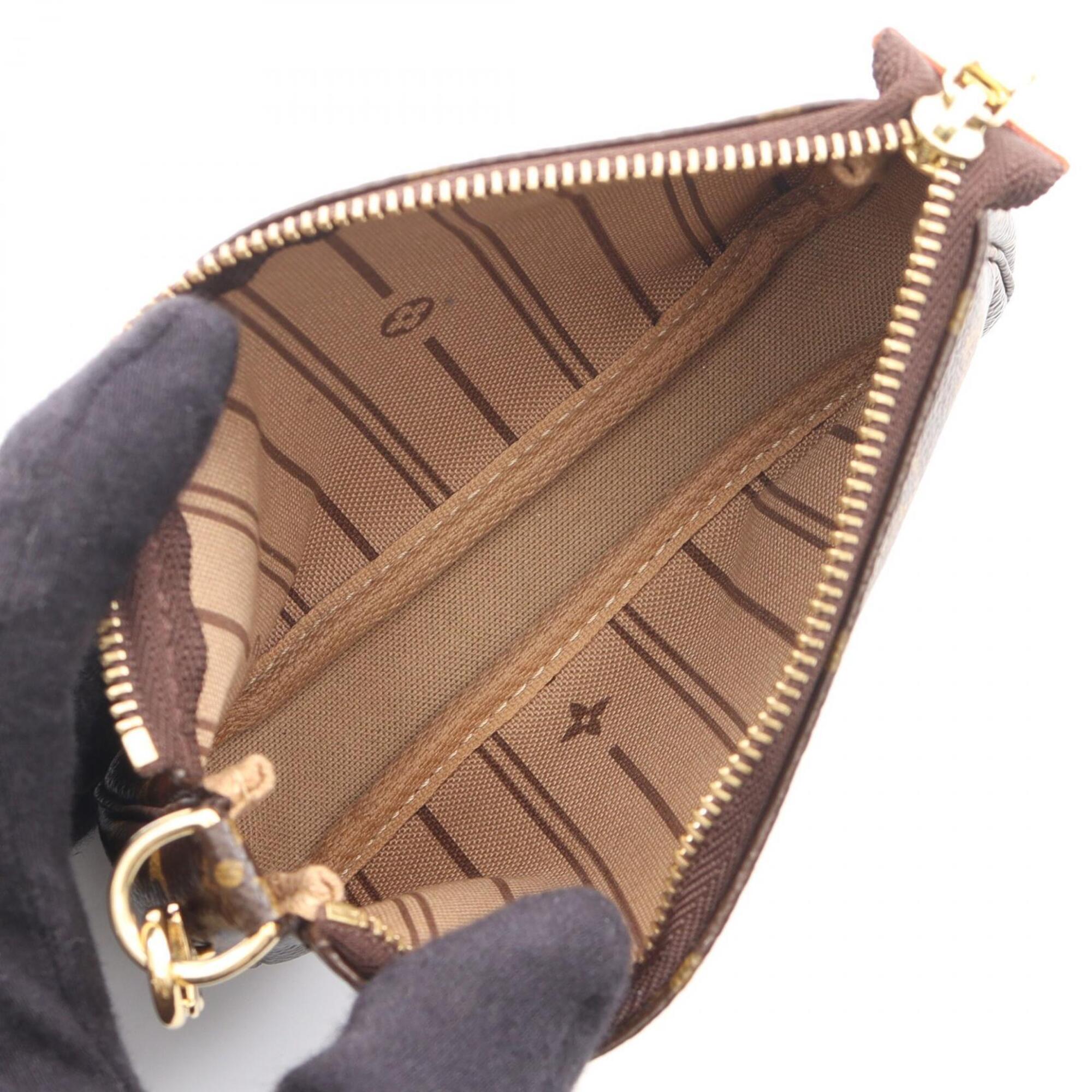 Louis Vuitton Brown Pvc Leather Handbag Pochette (Pre-Owned)