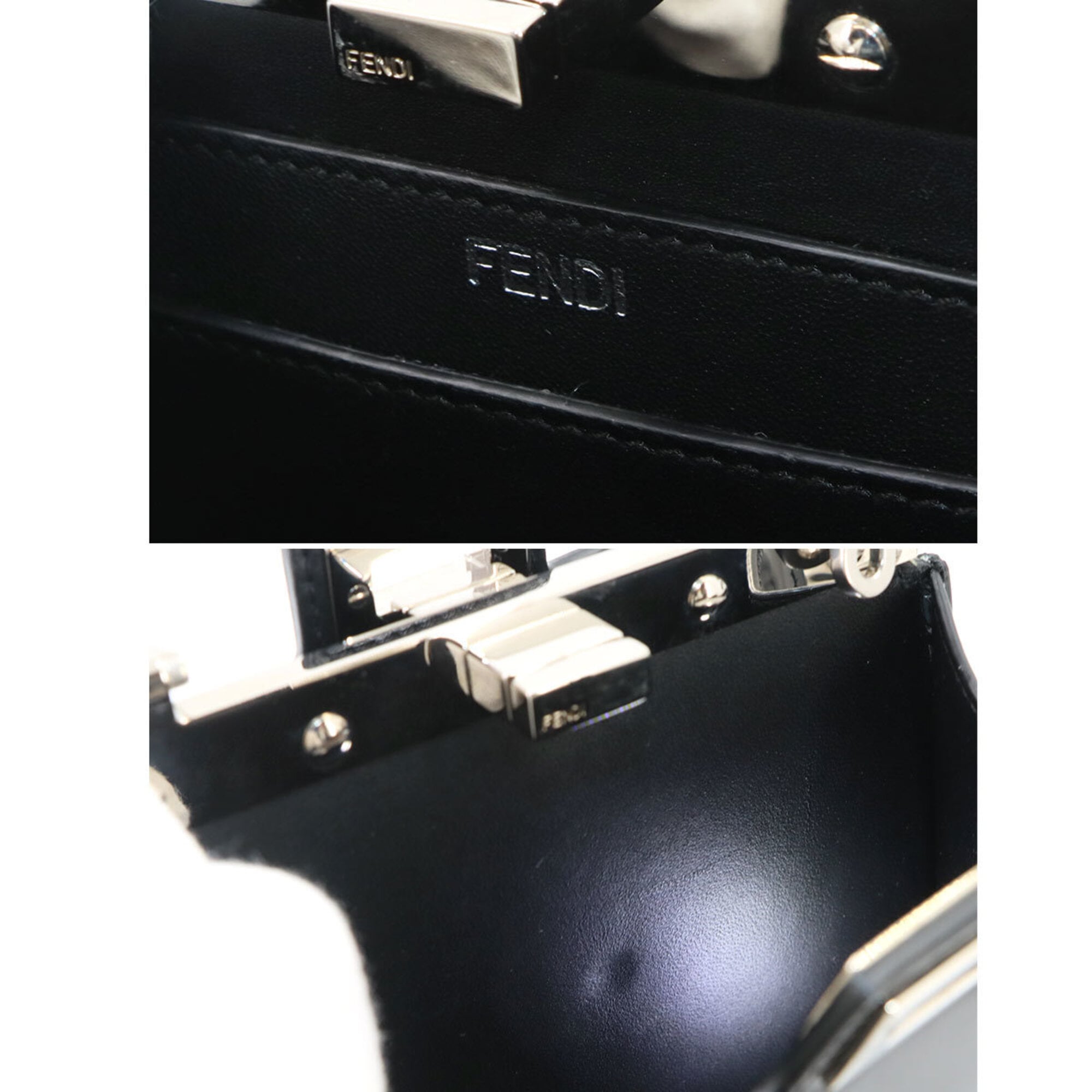 Fendi Peekaboo Black Leather Handbag Shoulder Bag (Pre-Owned)