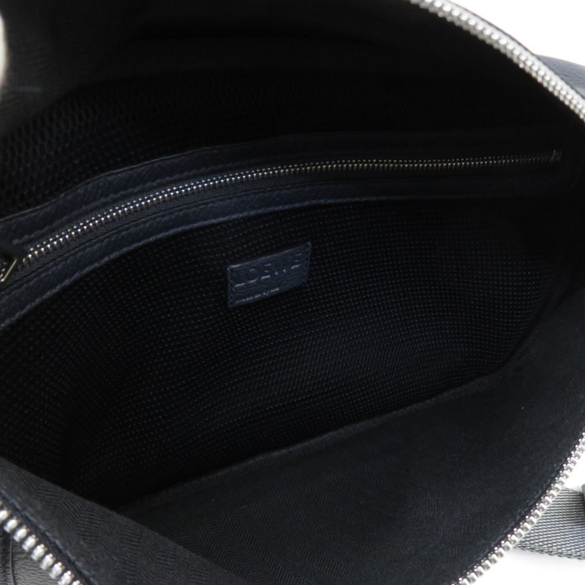 Loewe Gray Light Green Navy Leather Fanny Pack Sling Bag (Pre-Owned)