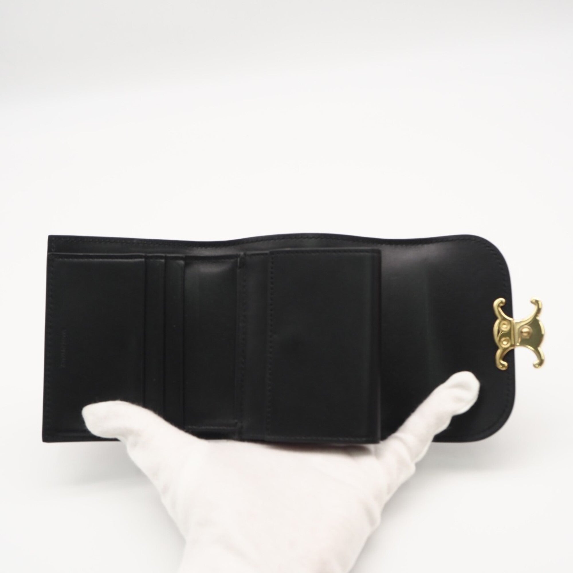Celine Black Leather Wallet (Tri-Fold) (Pre-Owned)