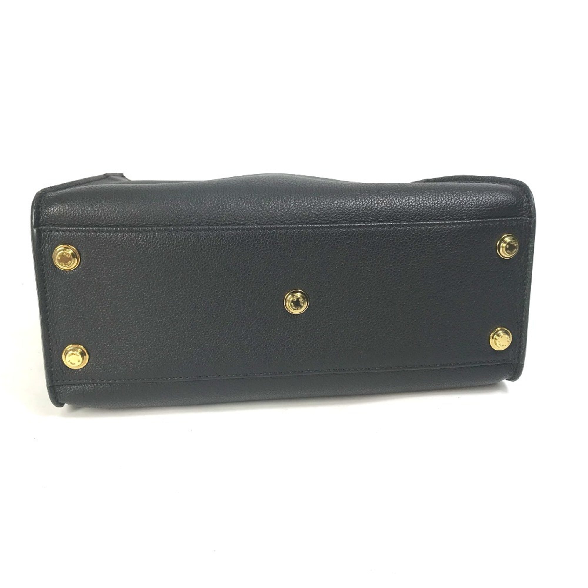 Louis Vuitton Black Leather Handbag Shoulder Bag Tote Bag (Pre-Owned)