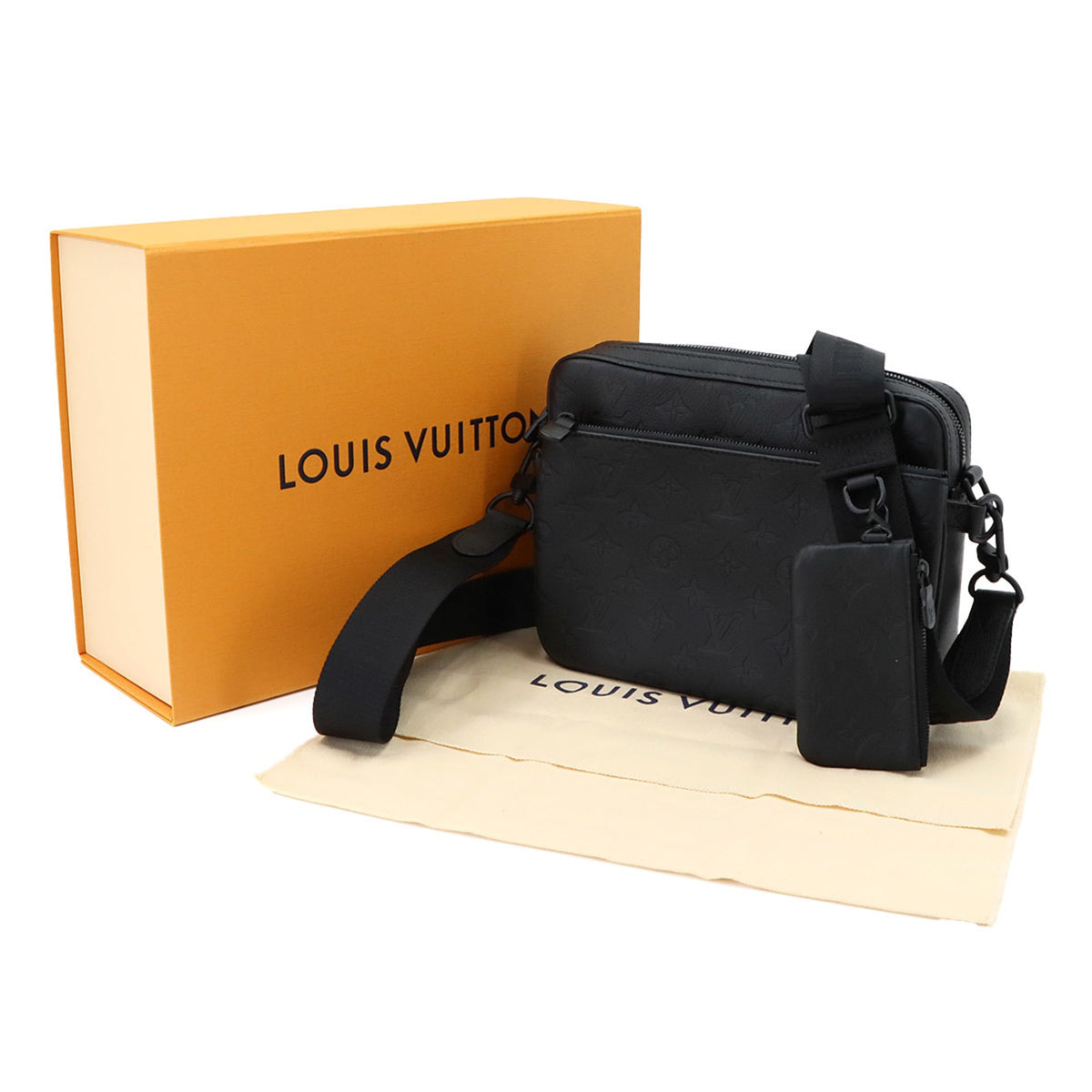 Louis Vuitton Noir Monogram Shadow Handbag Messenger Bag Pouch Shoulder Bag (Pre-Owned)
