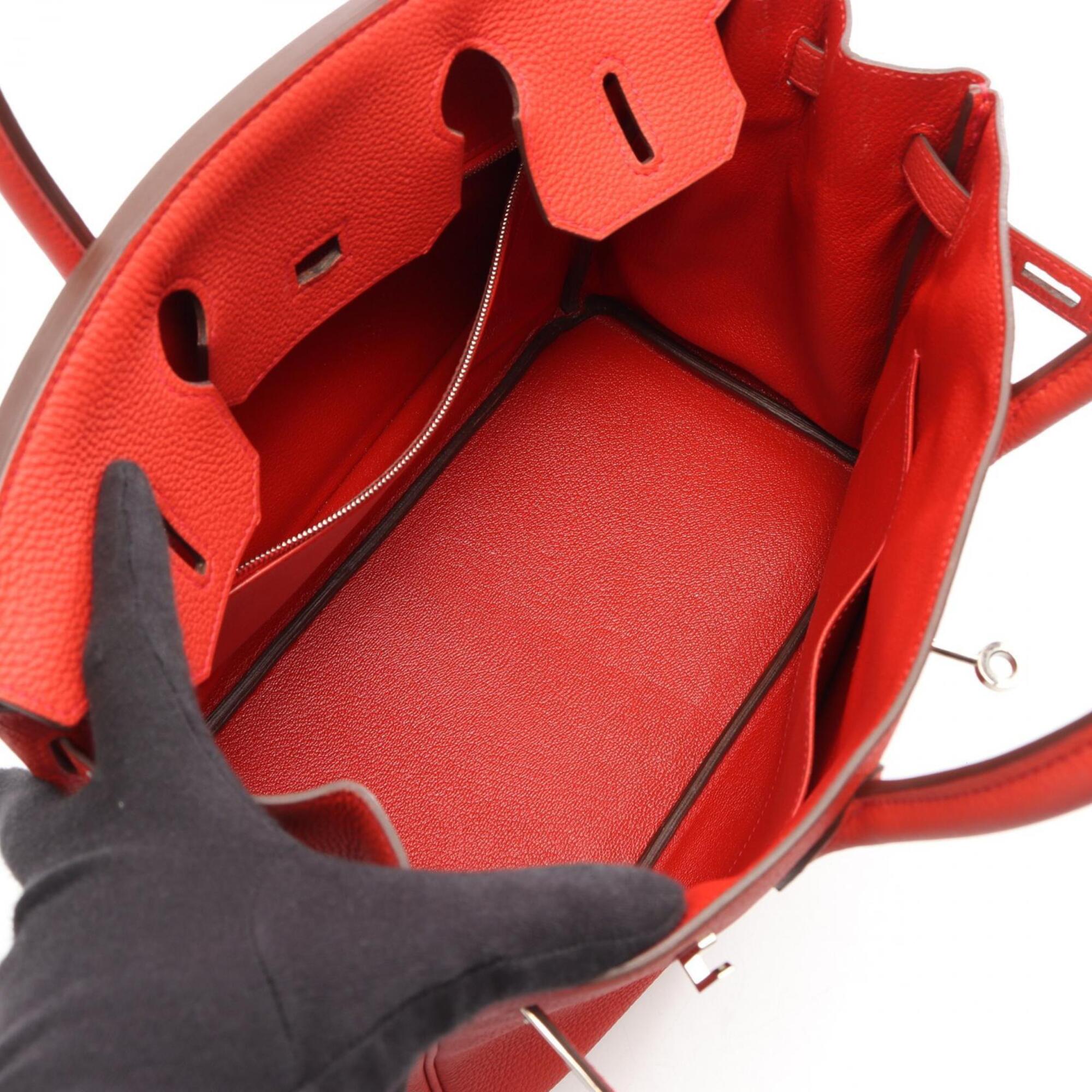 Hermes Red Color Togo Leather Handbag (Pre-Owned)