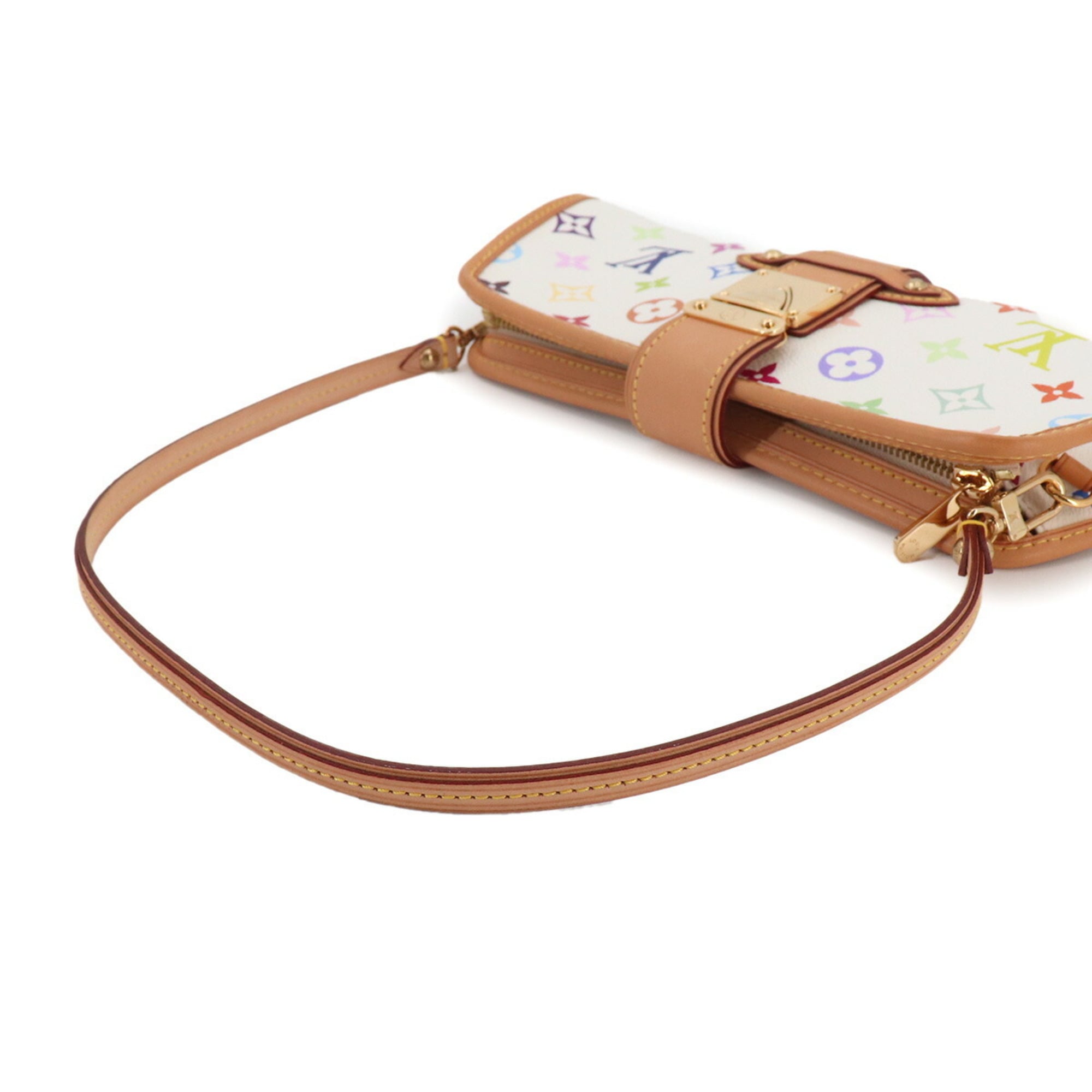 Louis Vuitton Blanc Multi-Color Monogram Multicolore Canvas Handbag Shoulder Bag (Pre-Owned)