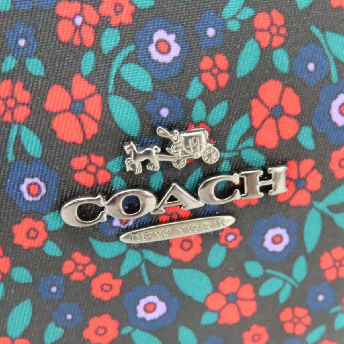 Coach Black Multi-Color Nylon Leather Shoulder Bag (Pre-Owned)