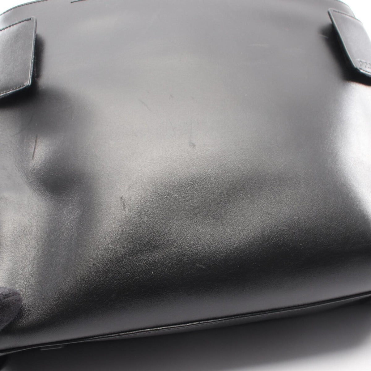 Prada Black Leather Handbag Tote Bag (Pre-Owned)