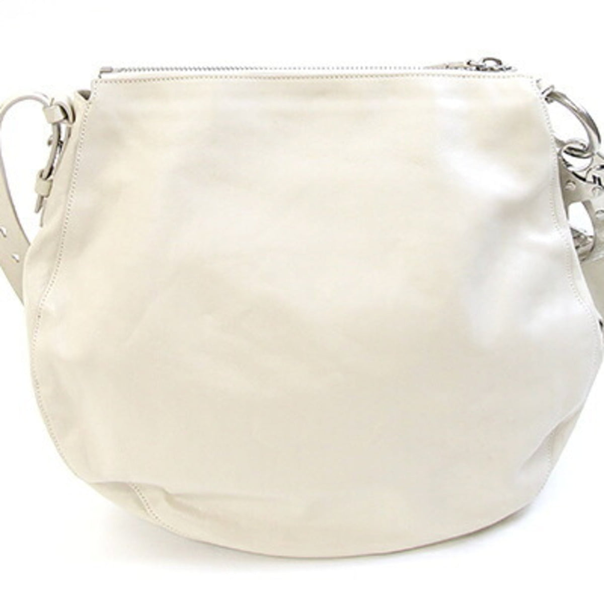 Burberry Ivory Leather Shoulder Bag (Pre-Owned)
