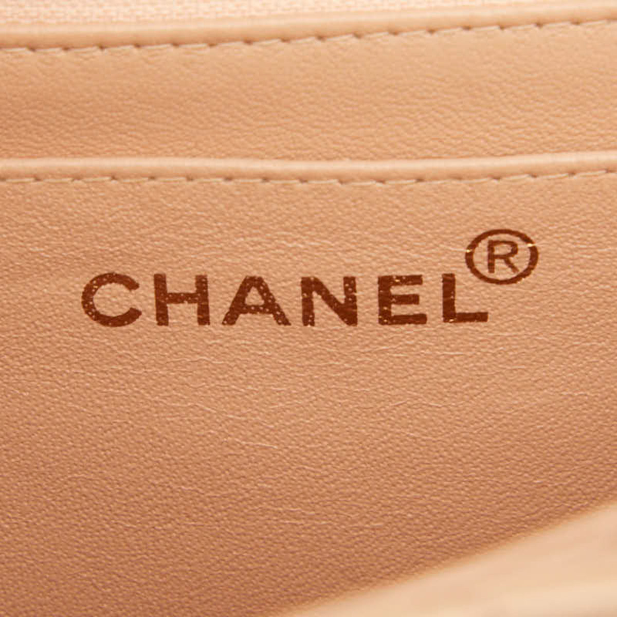 Chanel Beige Pink Leather Plastic Handbag Shoulder Bag (Pre-Owned)