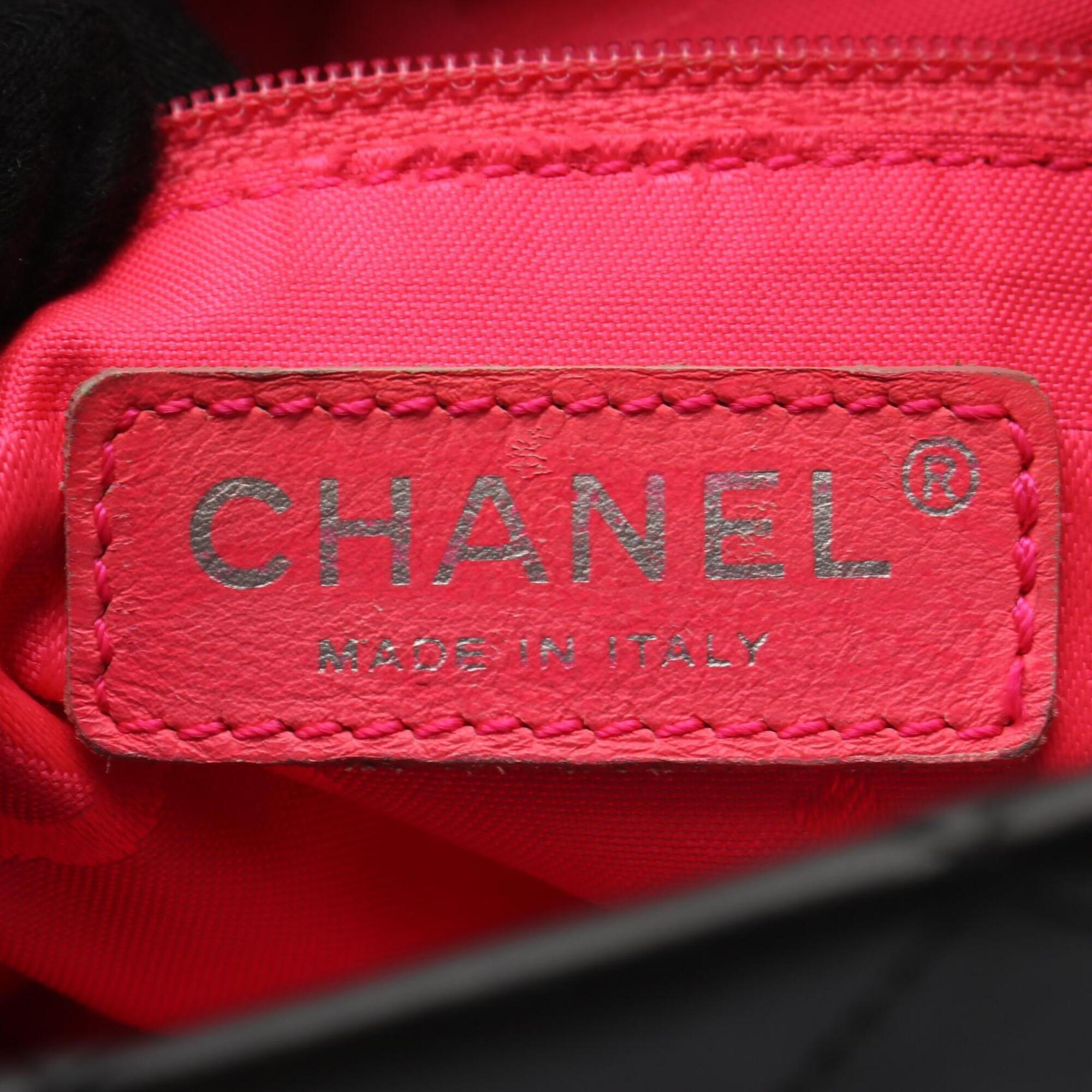 Chanel Black Leather Handbag Tote Bag (Pre-Owned)