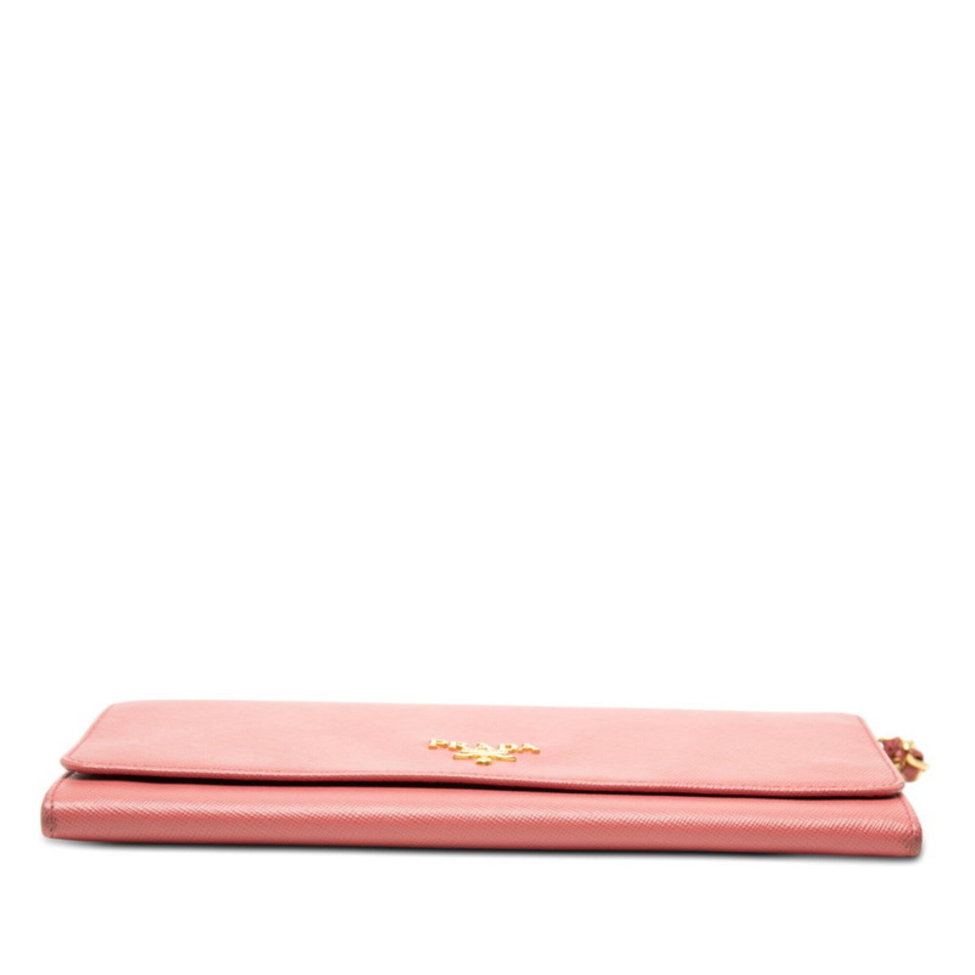 Prada Pink Leather Chain/Shoulder Wallet (Pre-Owned)