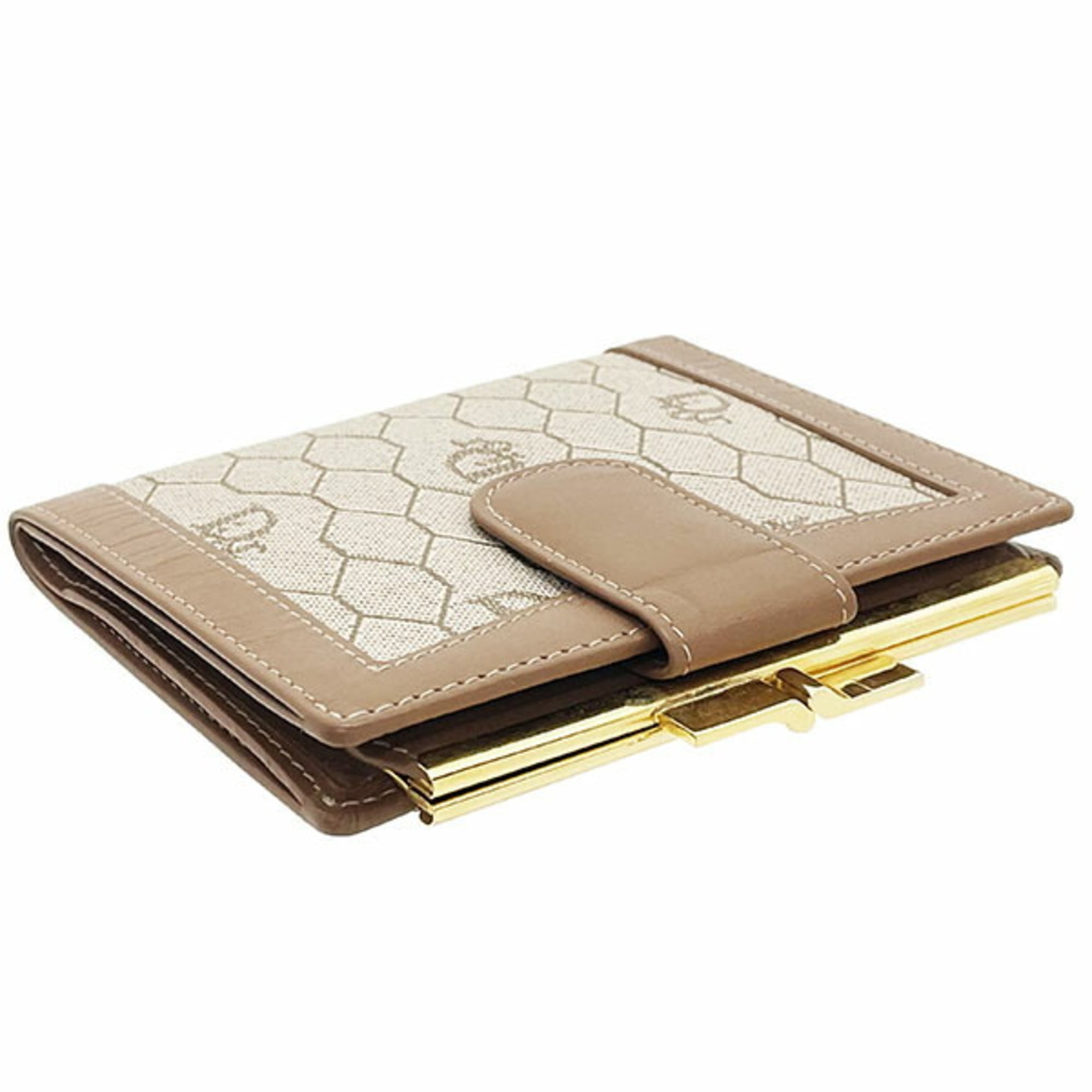 Christian Dior Beige Brown Pvc Leather Wallet (Bi-Fold) (Pre-Owned)