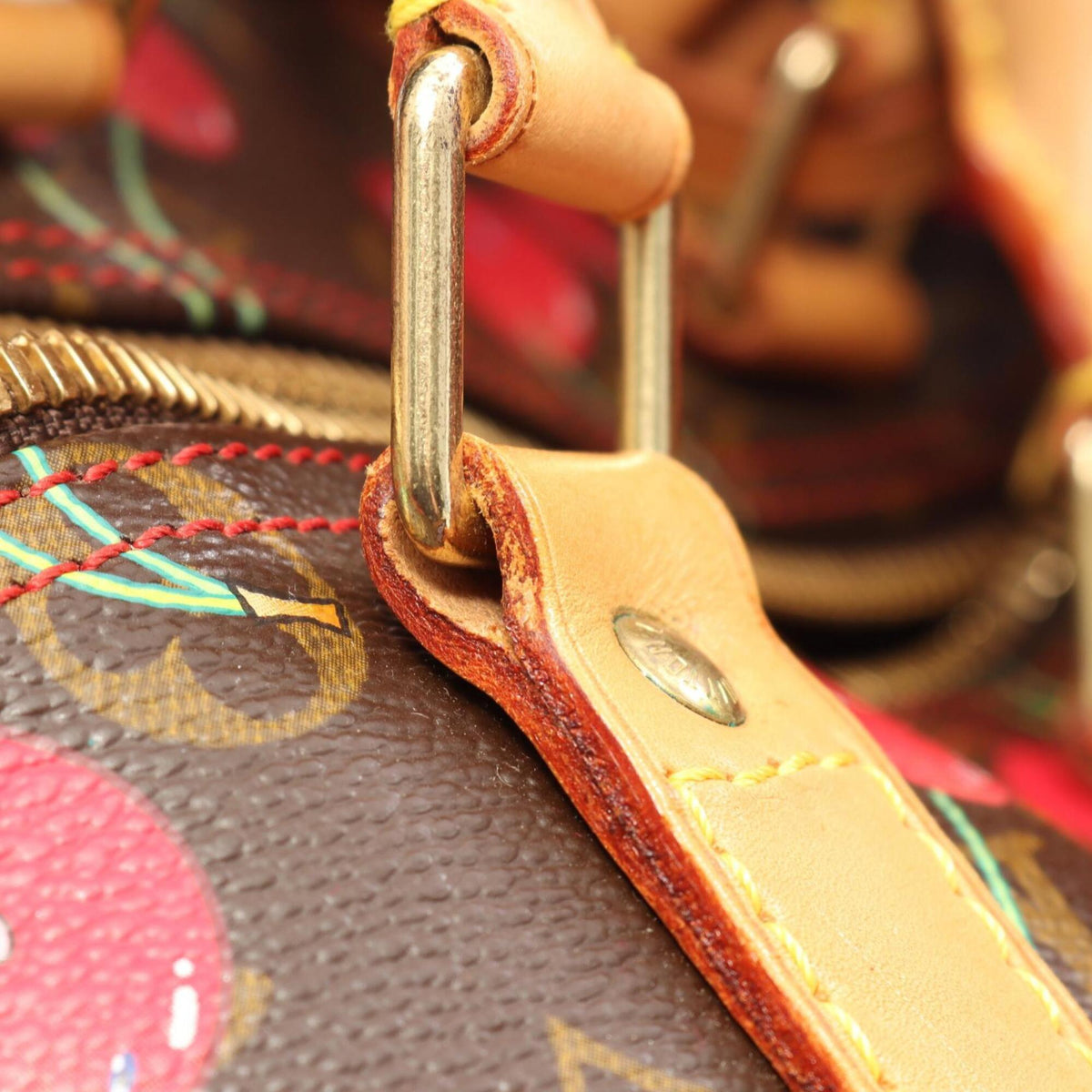 Louis Vuitton Brown Monogram Cherry Red Color Coated Canvas Leather Boston Bag Handbag (Pre-Owned)