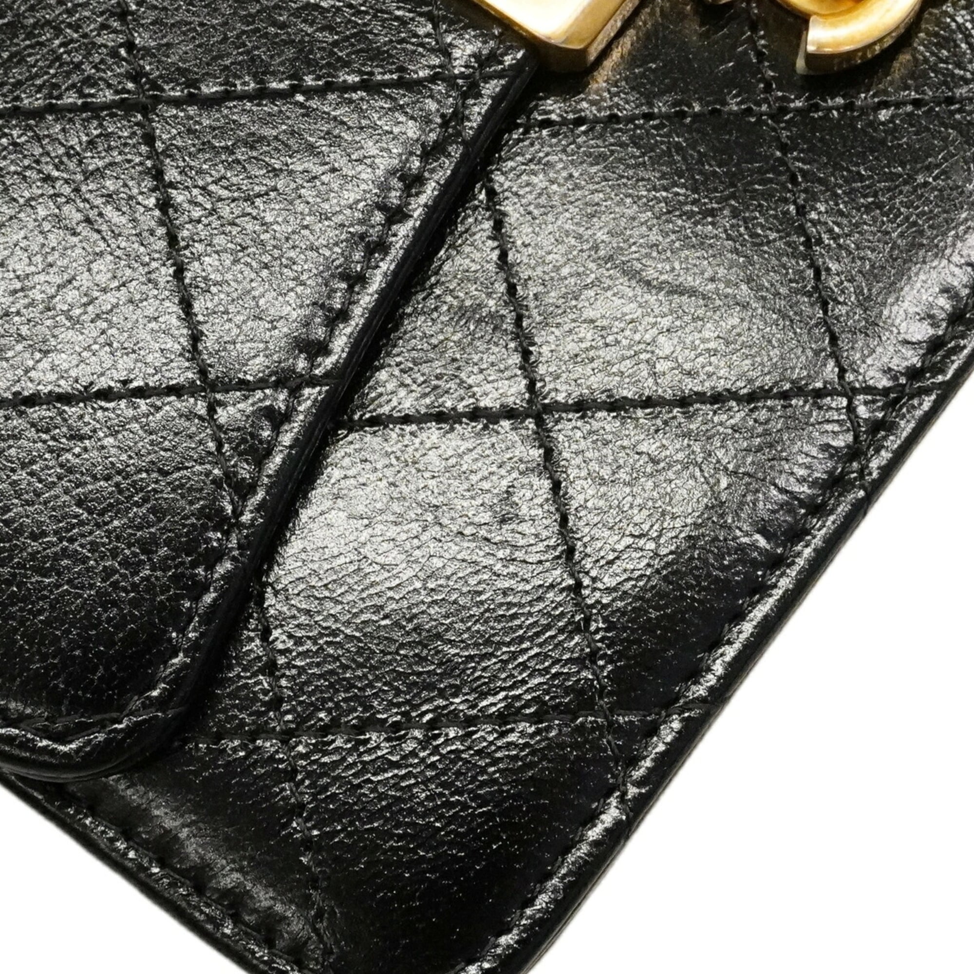 Chanel Black Leather Chain/Shoulder Wallet (Pre-Owned)