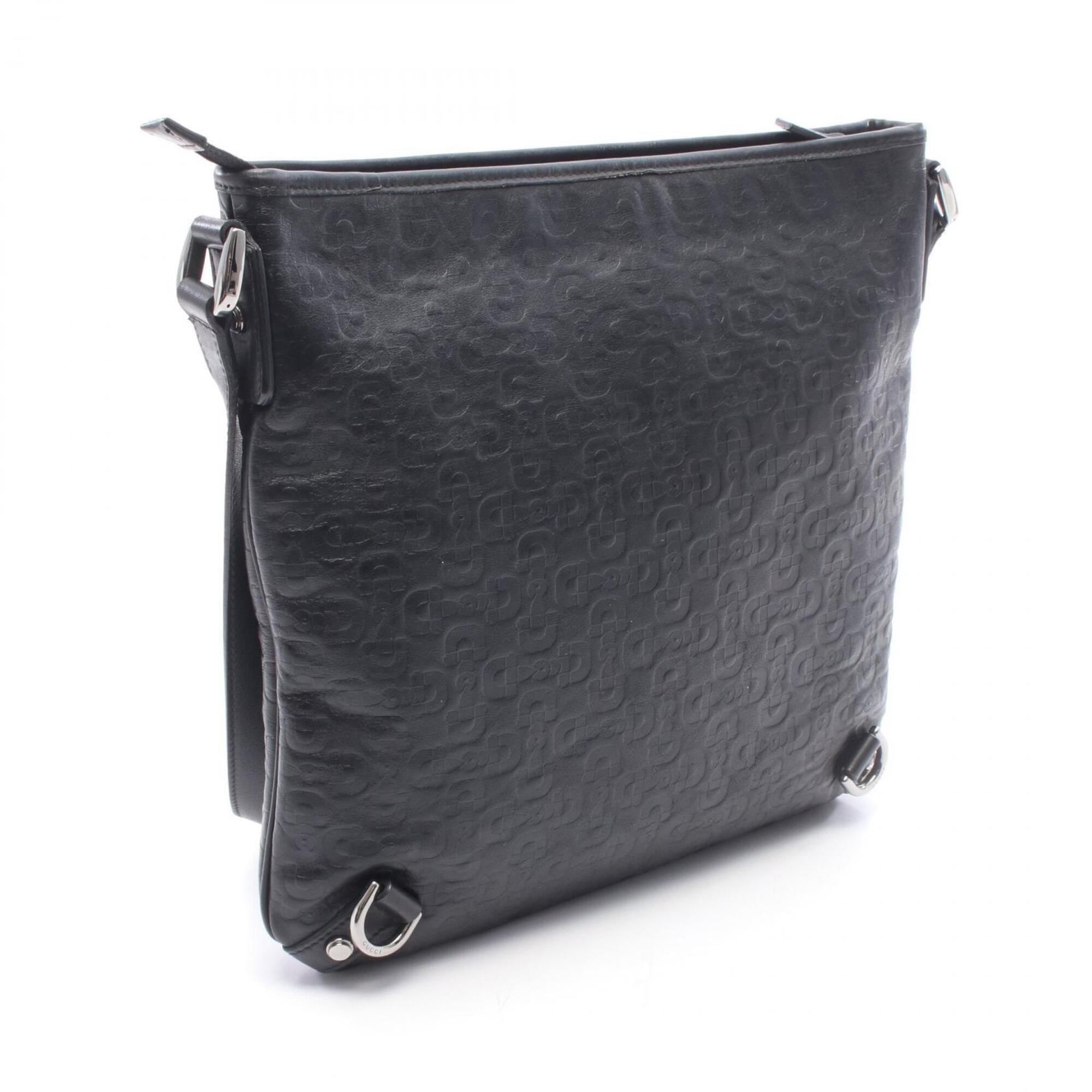 Gucci Black Leather Handbag Shoulder Bag (Pre-Owned)