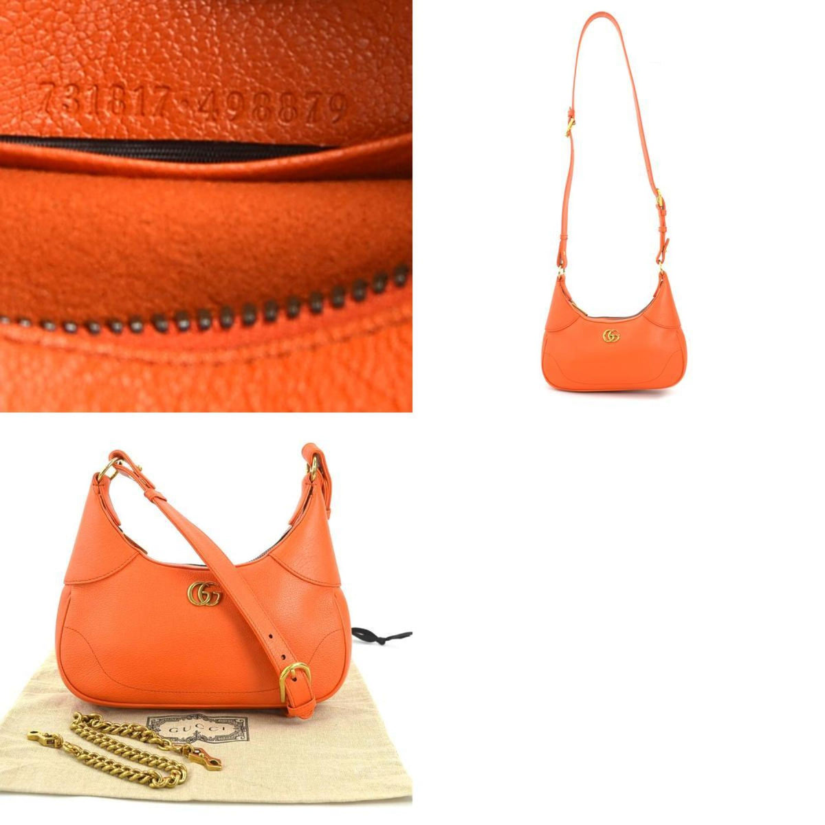 Gucci Gg Marmont Orange Leather Shoulder Bag (Pre-Owned)