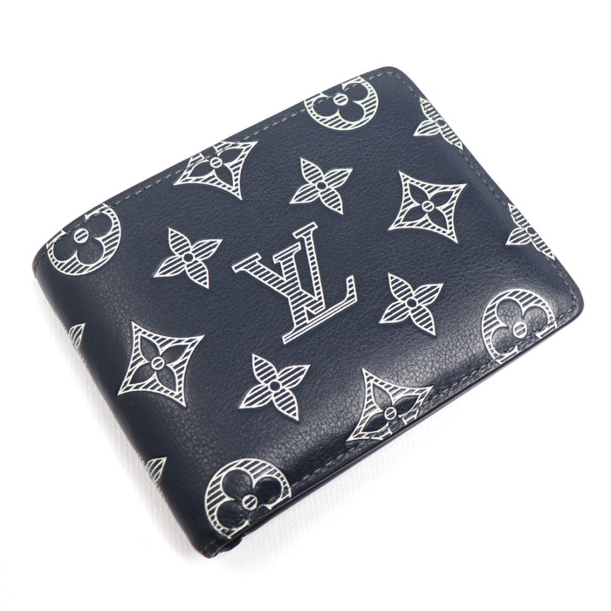 Louis Vuitton Navy Monogram Shadow Wallet (Bi-Fold) (Pre-Owned)
