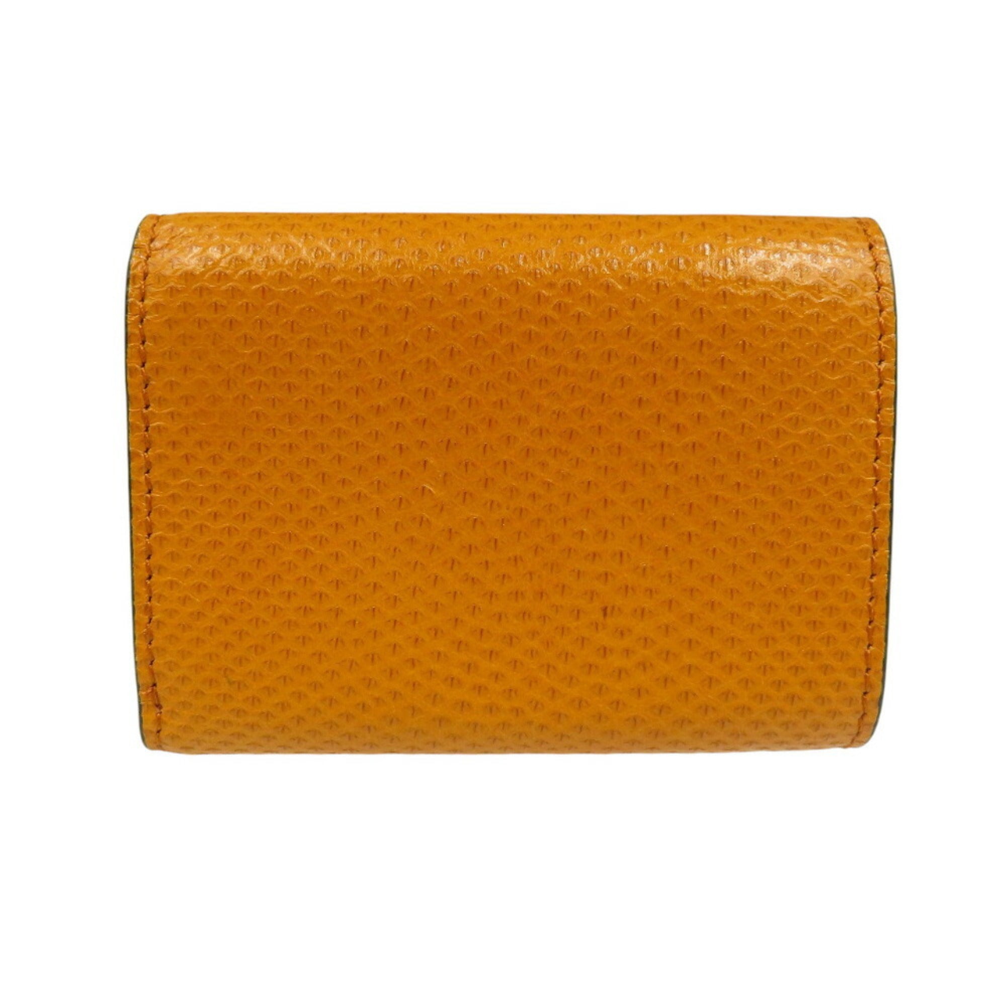 Fendi Yellow Leather Wallet (Tri-Fold) (Pre-Owned)