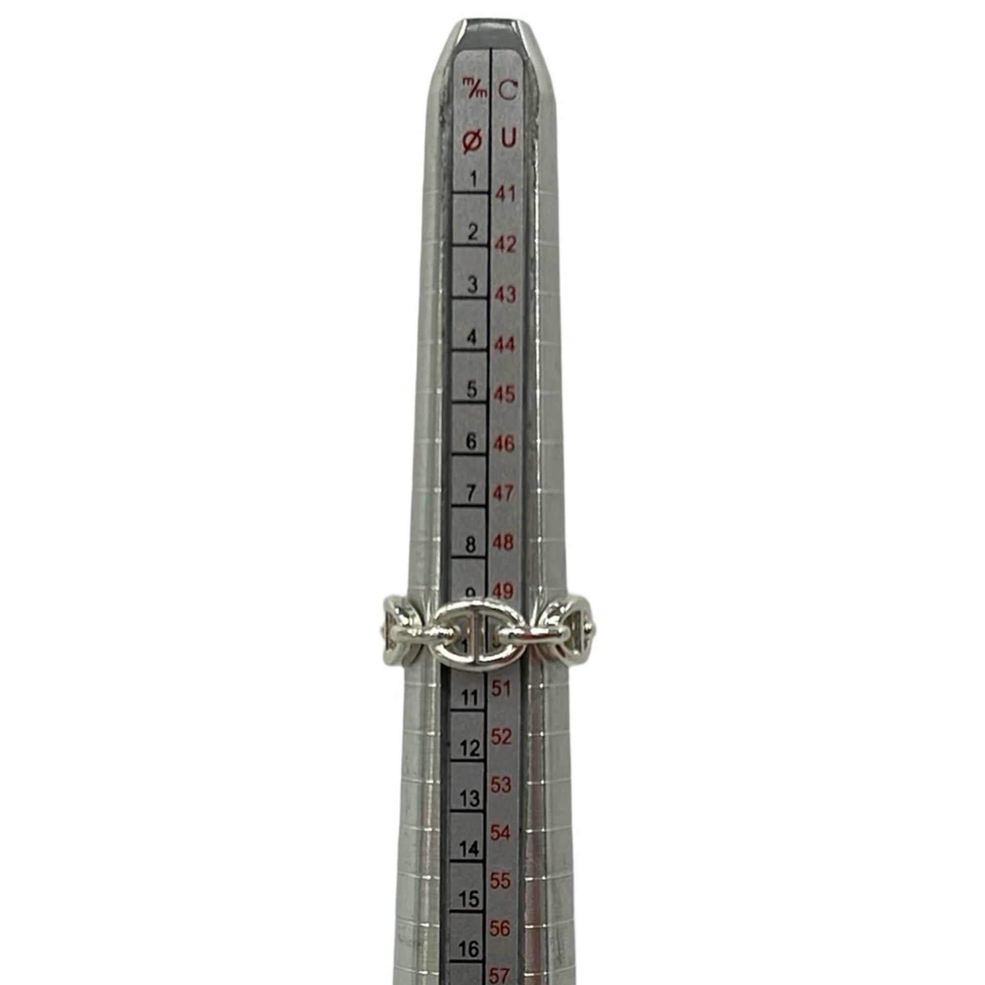 Hermes Silver Silver 925 Band Ring (Pre-Owned)