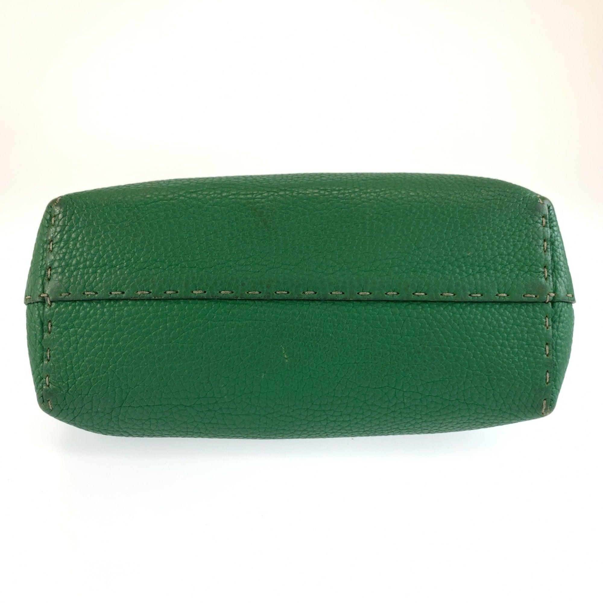 Fendi Green Leather Handbag Tote Bag (Pre-Owned)