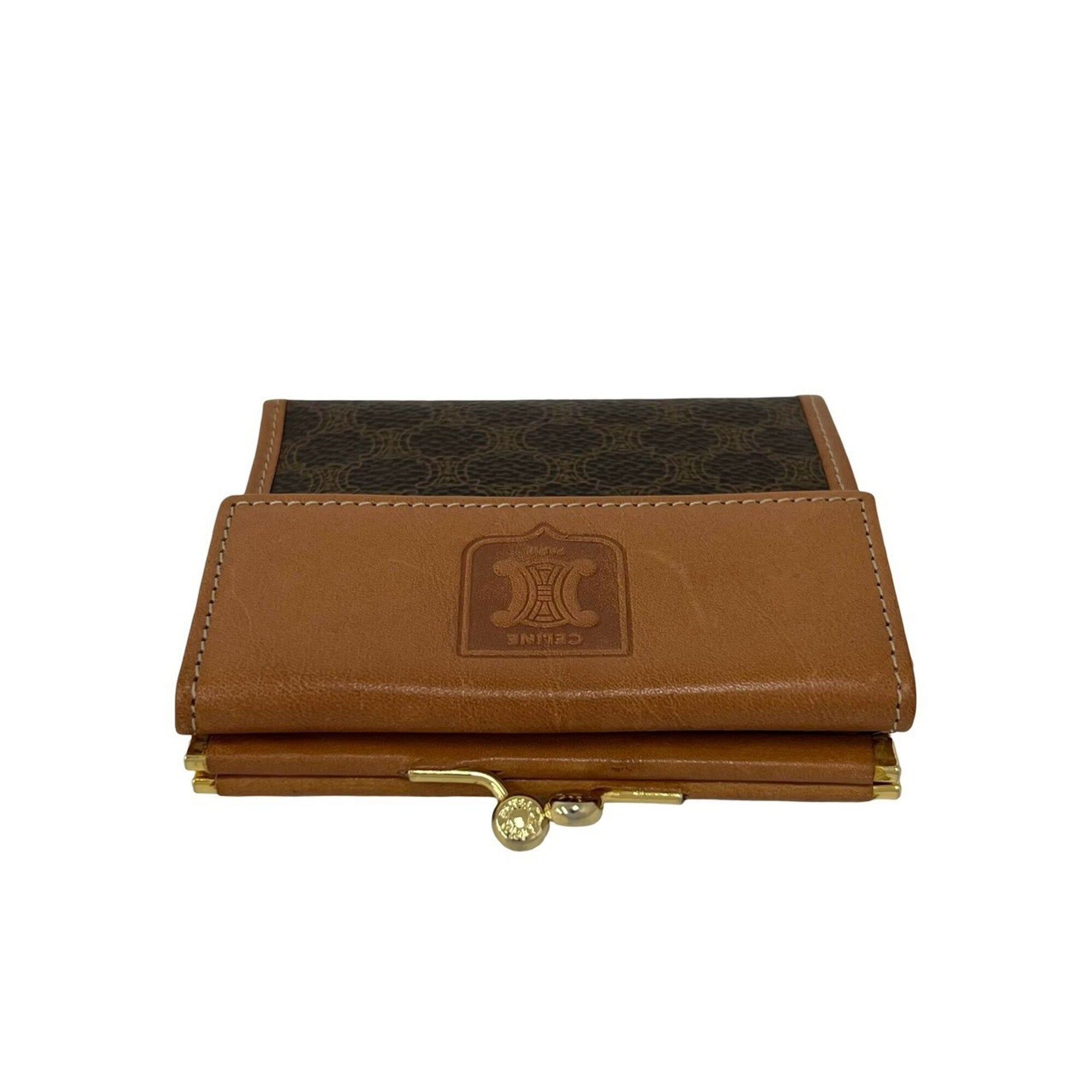 Celine Brown Pvc Leather Wallet (Tri-Fold) (Pre-Owned)