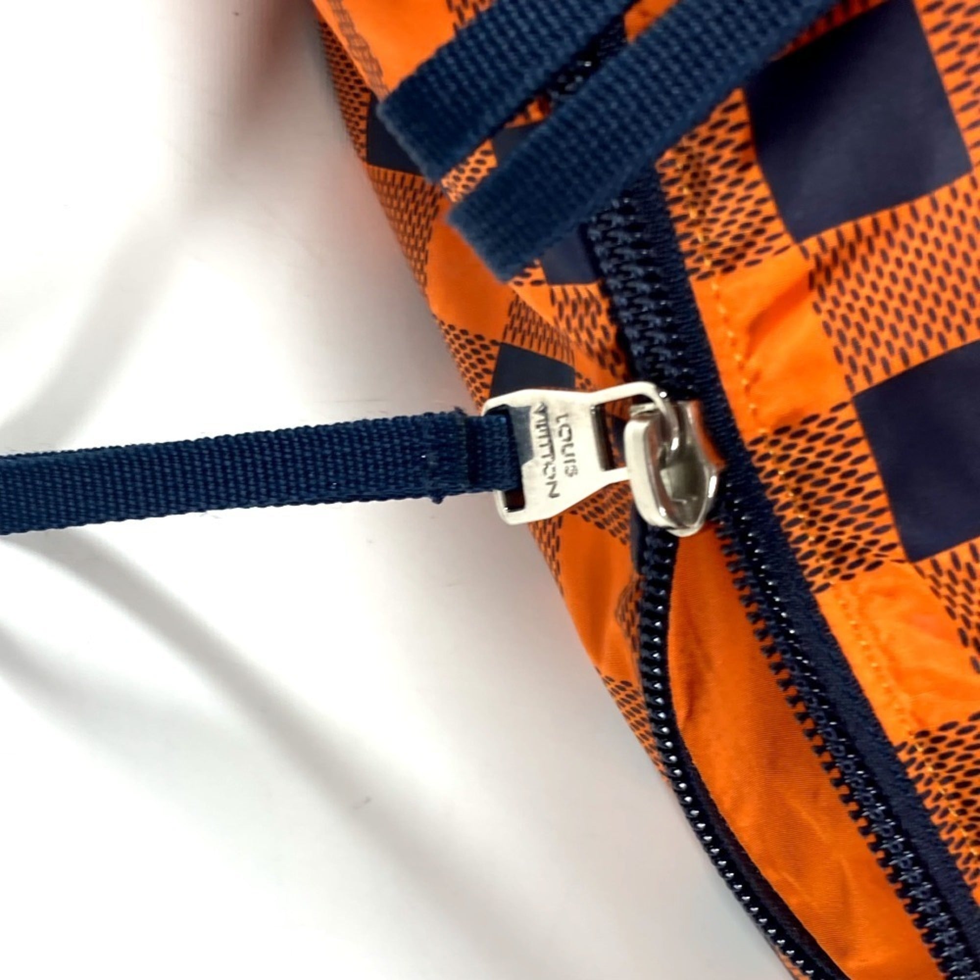 Louis Vuitton Damier Canvas Navy Orange Nylon Backpack (Pre-Owned)