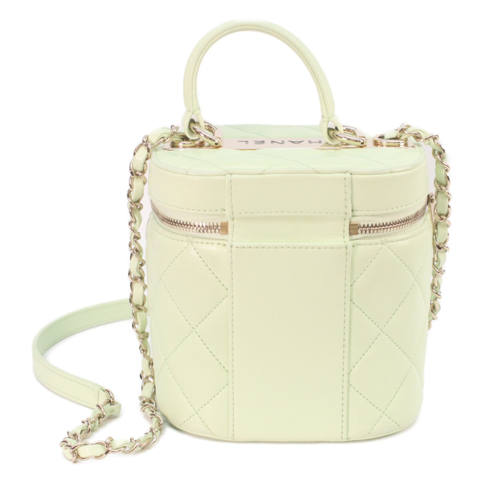 Chanel Lime Green Leather Shoulder Bag (Pre-Owned)