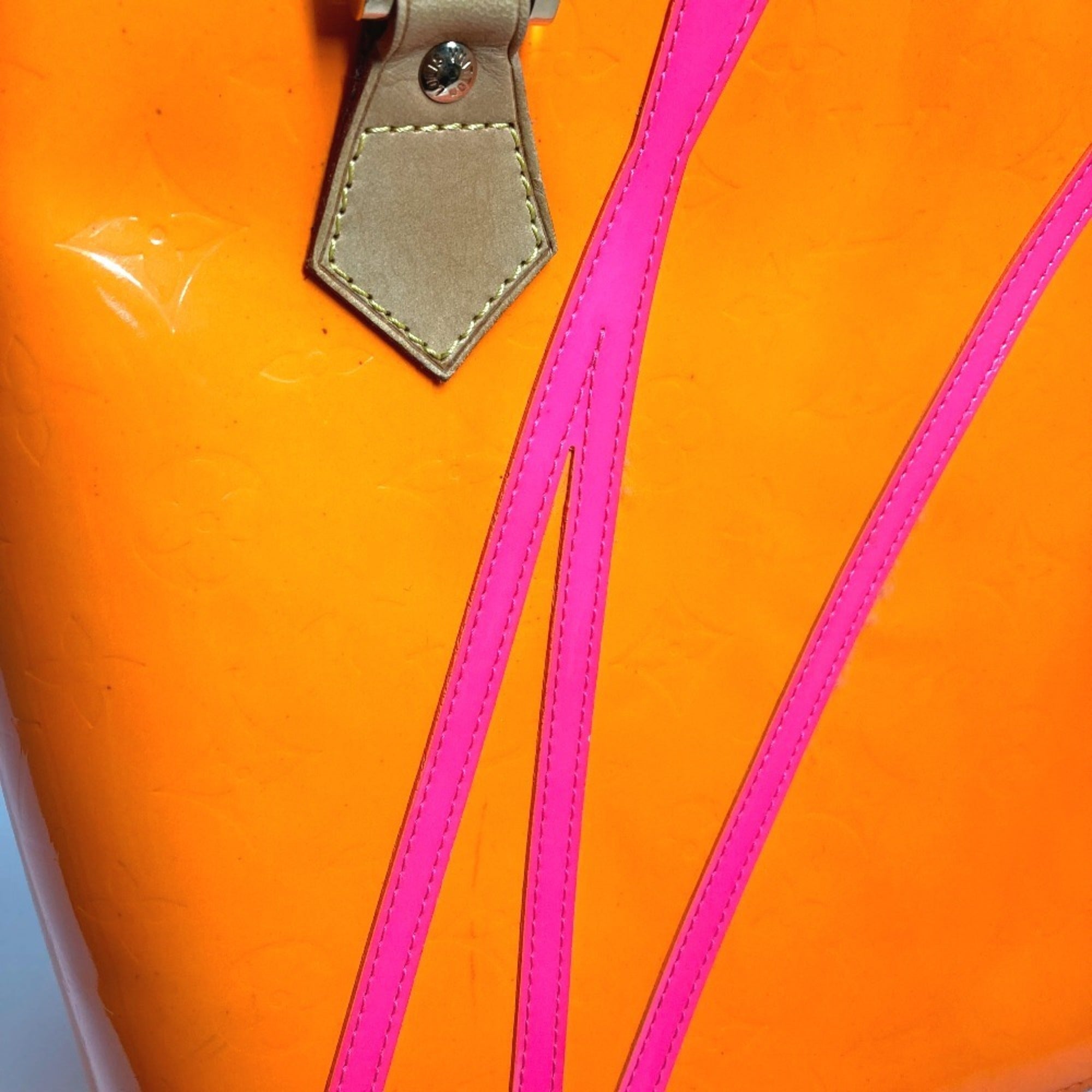 Louis Vuitton Monogram Vernis Orange Pink Monogram Vernis Shoulder Bag Tote Bag (Pre-Owned)