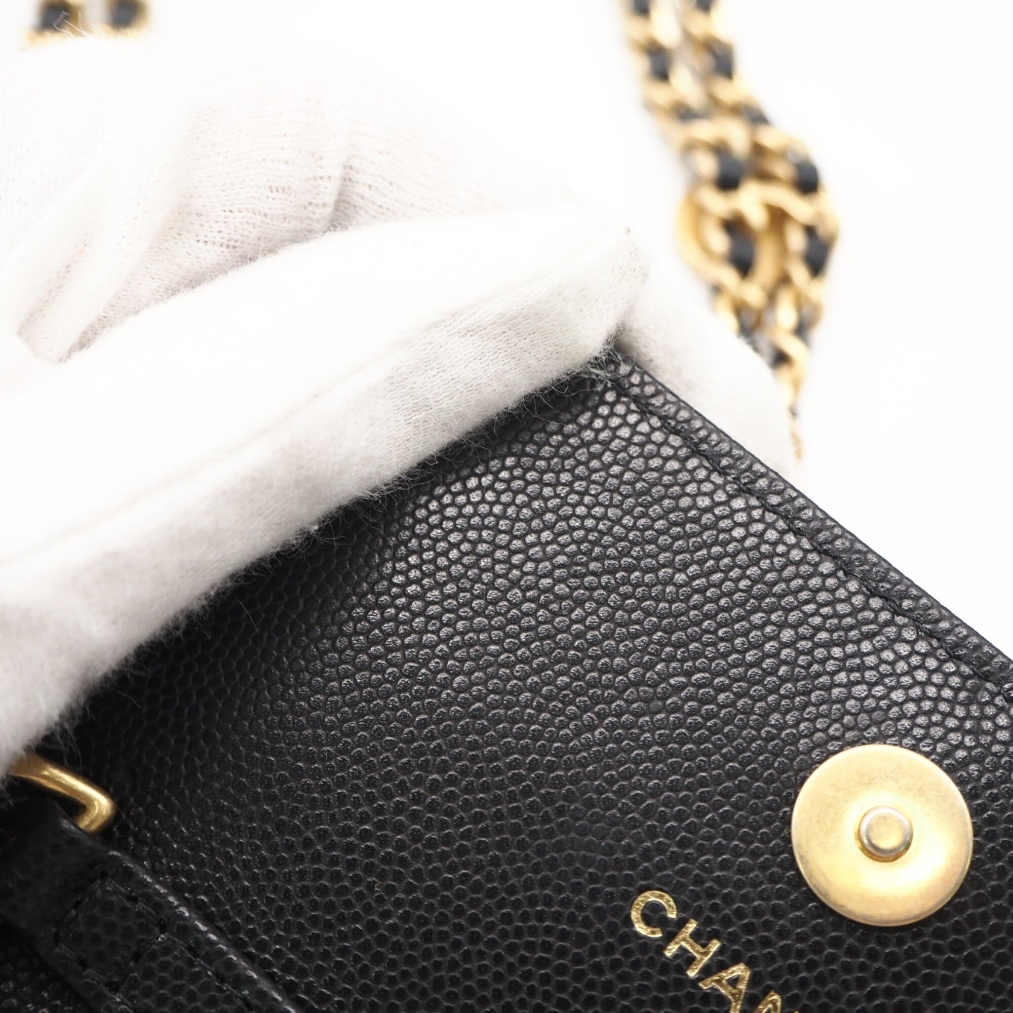 Chanel Matelasse Black Grained Calfskin Shoulder Bag (Pre-Owned)