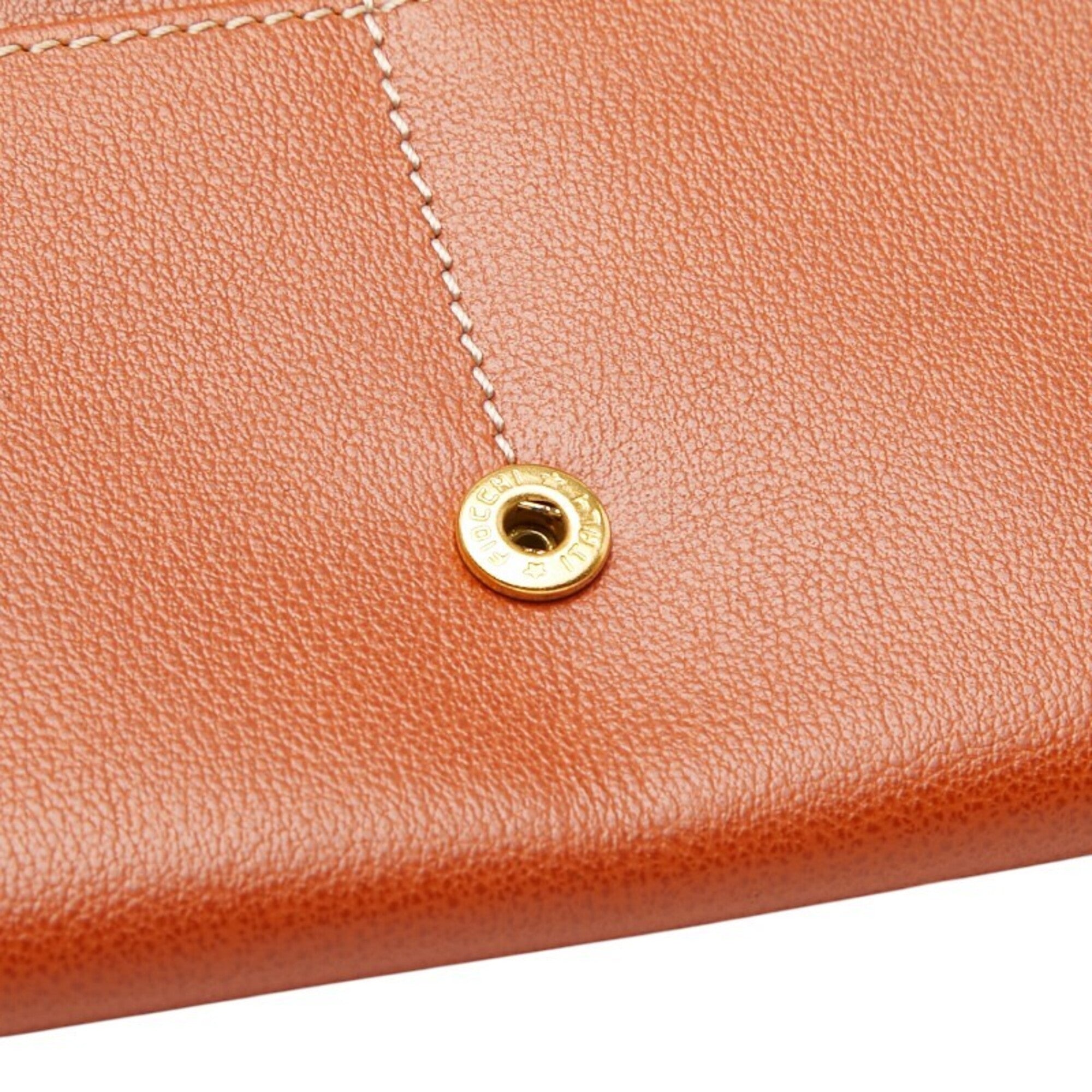 Saint Laurent Brown Leather Long Wallet (Bi-Fold) (Pre-Owned)