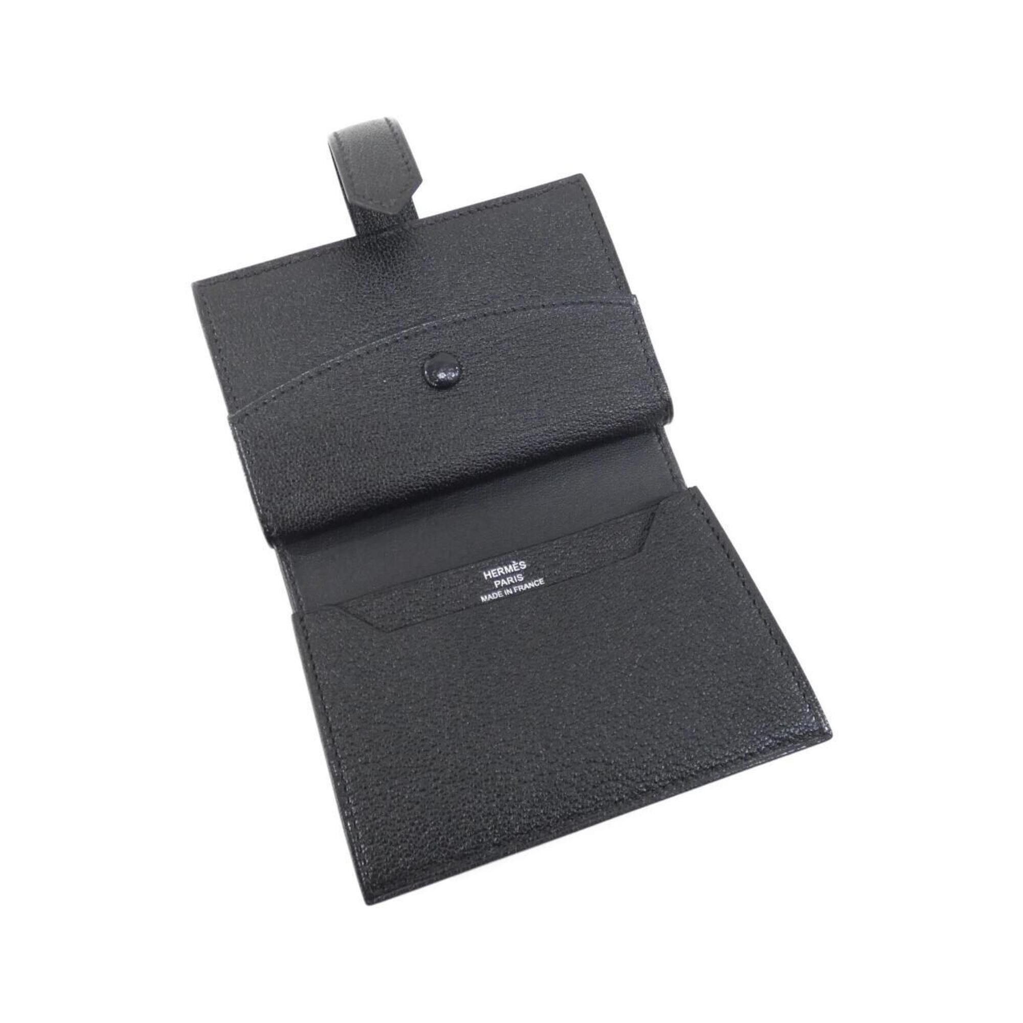 Hermes Black Chevre Leather Wallet (Bi-Fold) (Pre-Owned)