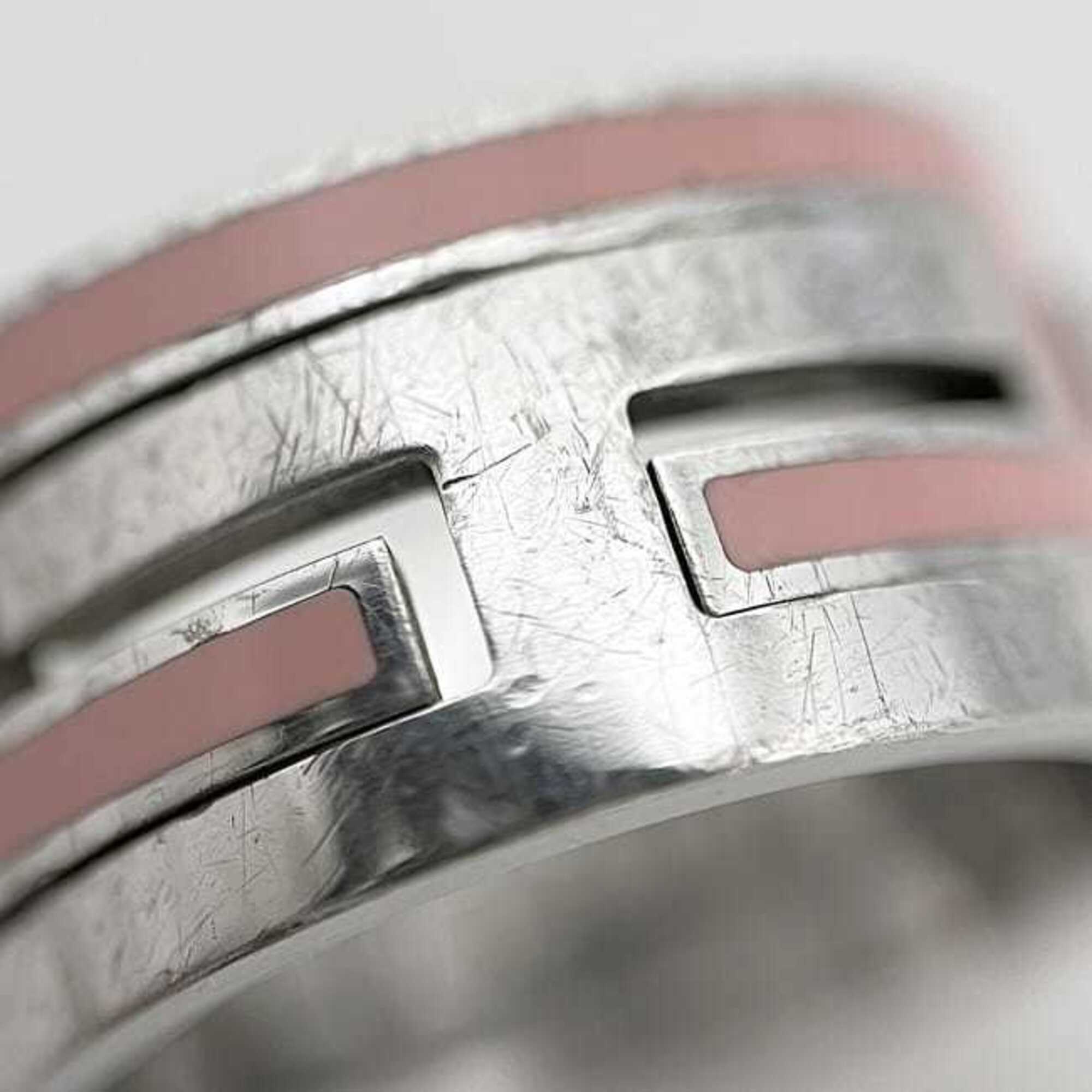 Hermes Silver Pink Silver 925 Band Ring (Pre-Owned)