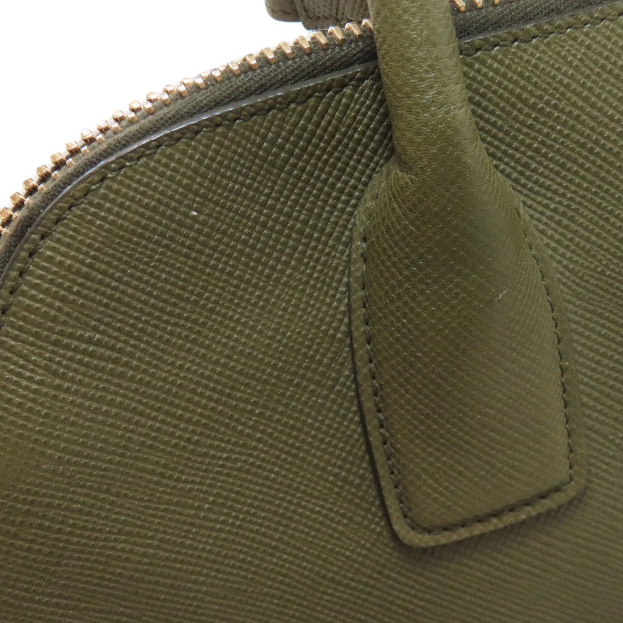 Prada Saffiano Green Saffiano Handbag (Pre-Owned)