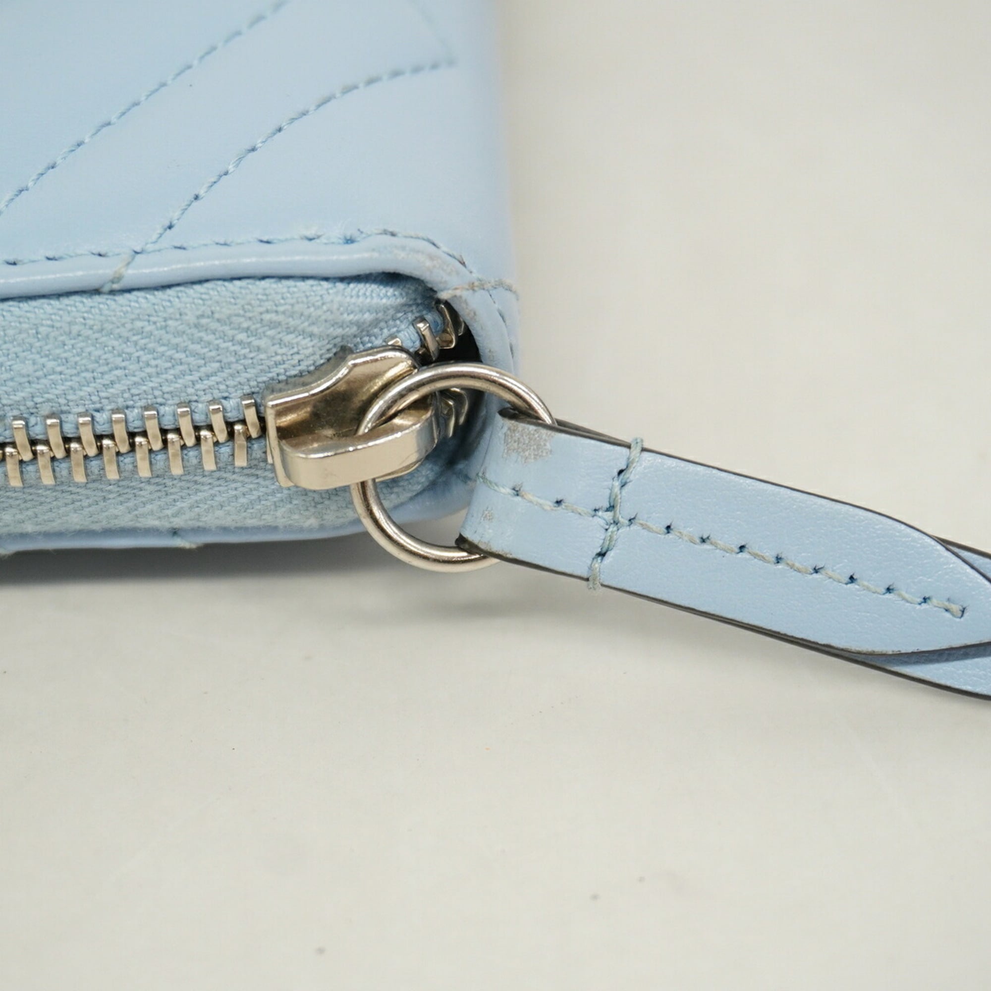 Gucci Light Blue Leather Long Wallet (Bi-Fold) (Pre-Owned)