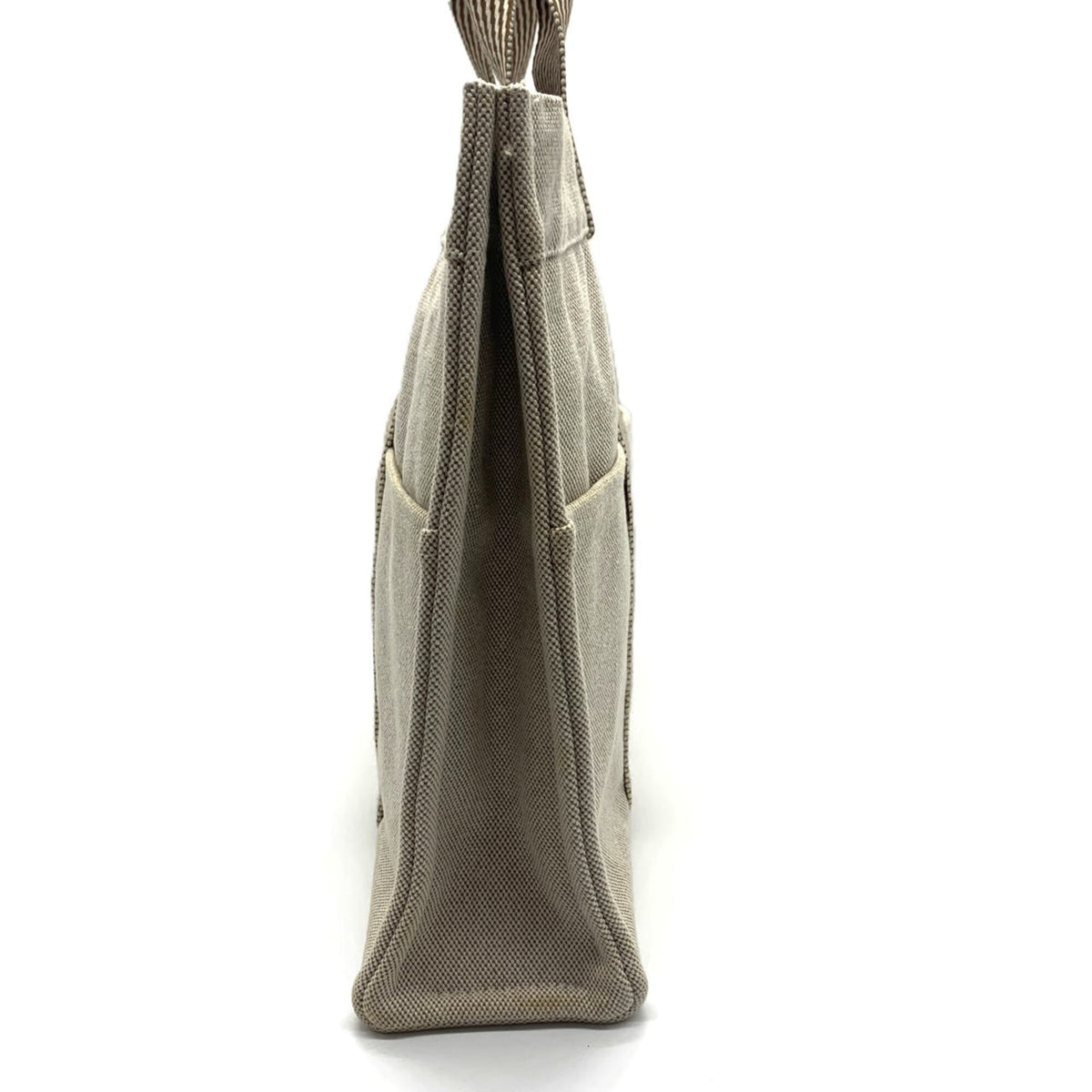 Hermes Beige Brown Canvas Tote Bag (Pre-Owned)