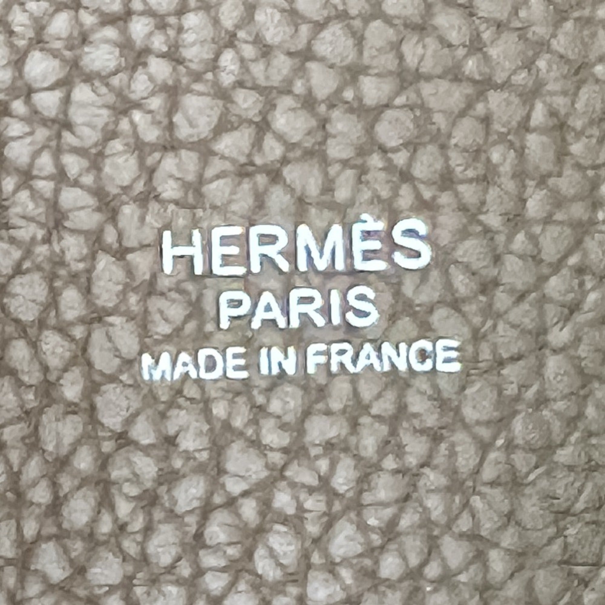 Hermes Etoupe Gray Taurillon Clemence Leather Handbag Tote Bag (Pre-Owned)