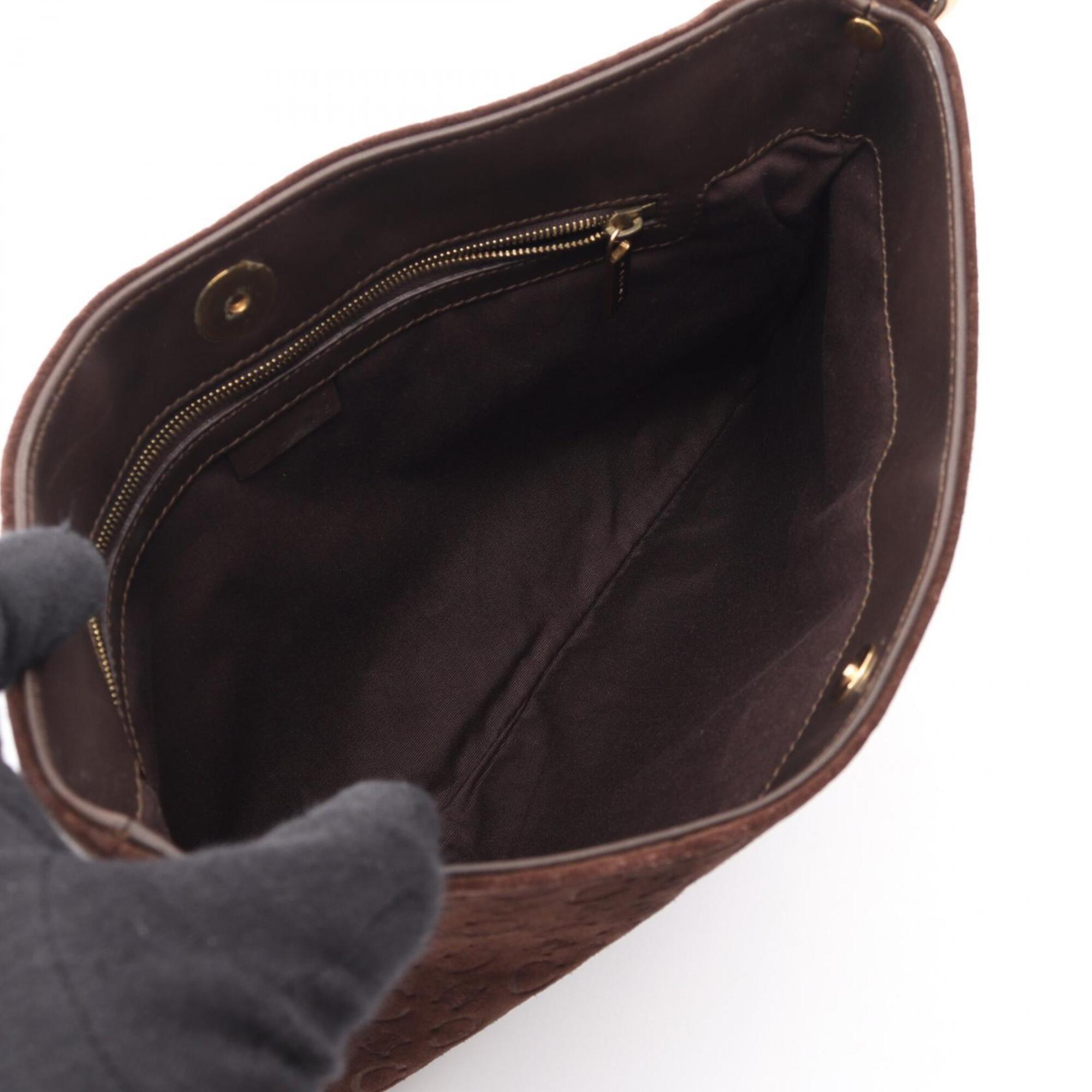 Celine Brown Suede Leather Handbag Shoulder Bag (Pre-Owned)